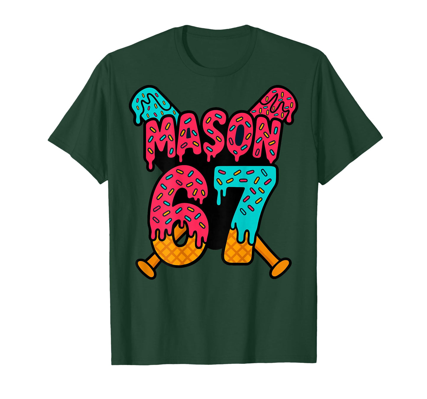 Mason 67 Funny Ice Cream Drip Baseball Meme Design T-Shirt