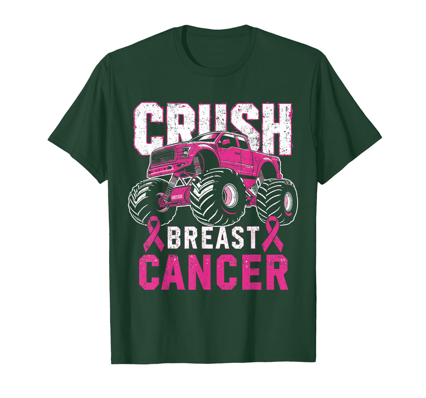 Monster Truck Pink Breast Cancer Awareness Kids Toddler Boys T-Shirt