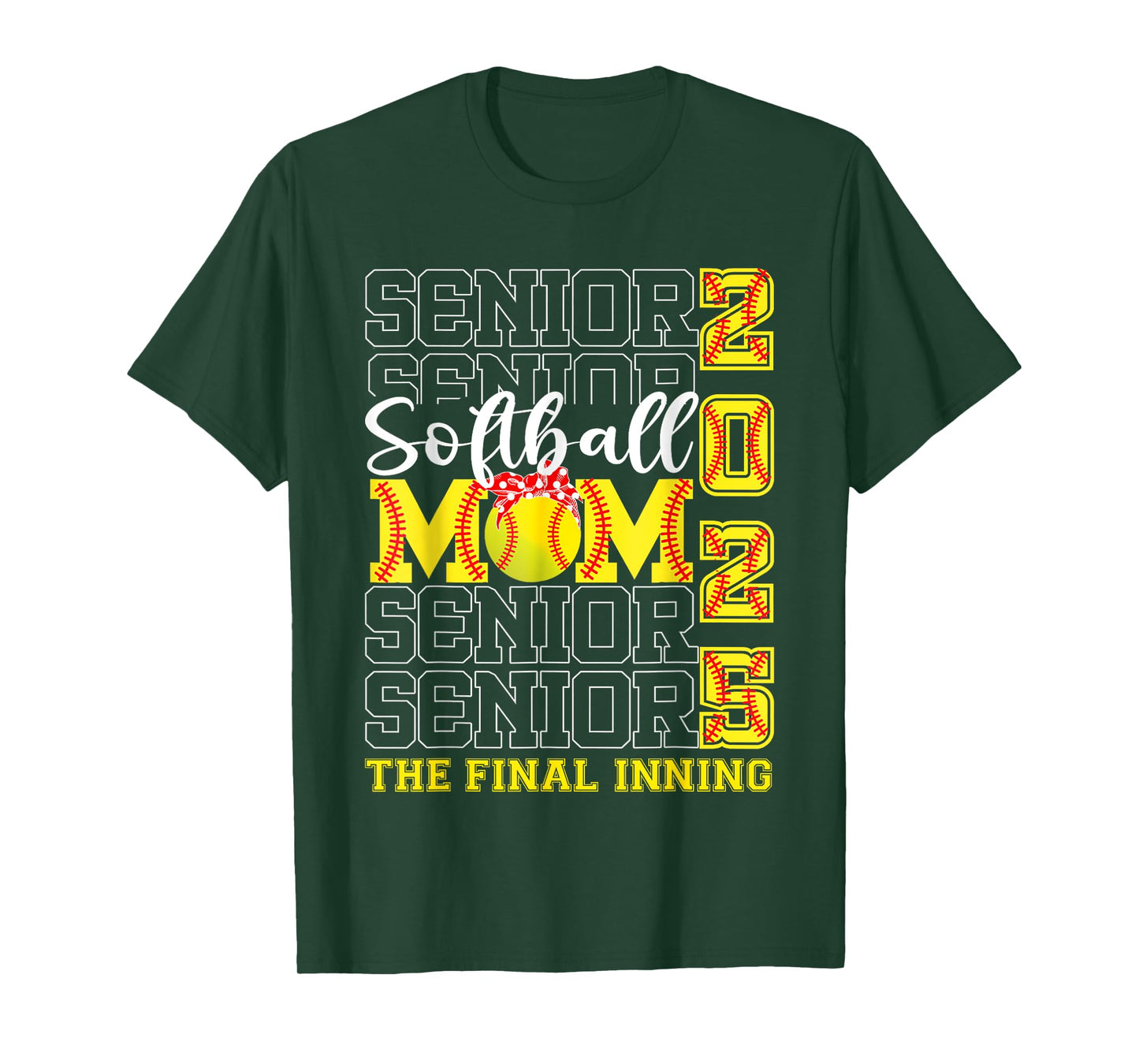 Senior Mom The Final Inning Softball Mom Class Of 2025 Women T-Shirt