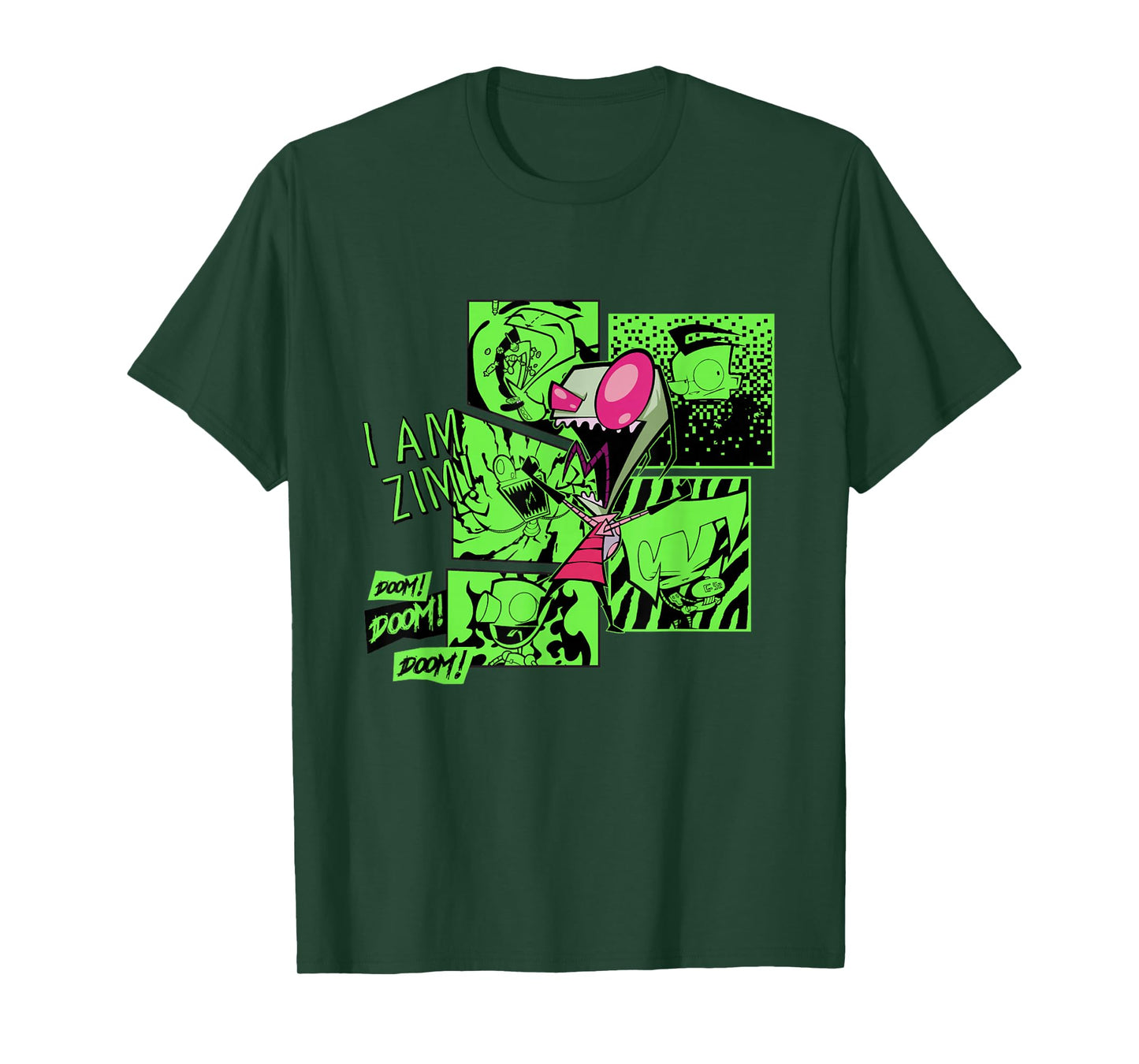 Invader Zim Zim Screaming Doom Comic Panels Collage T-Shirt