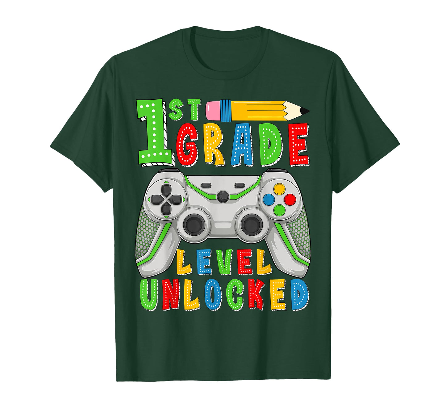 First Grade Level Unlocked Back To School Gamer Boys Kid 1st T-Shirt