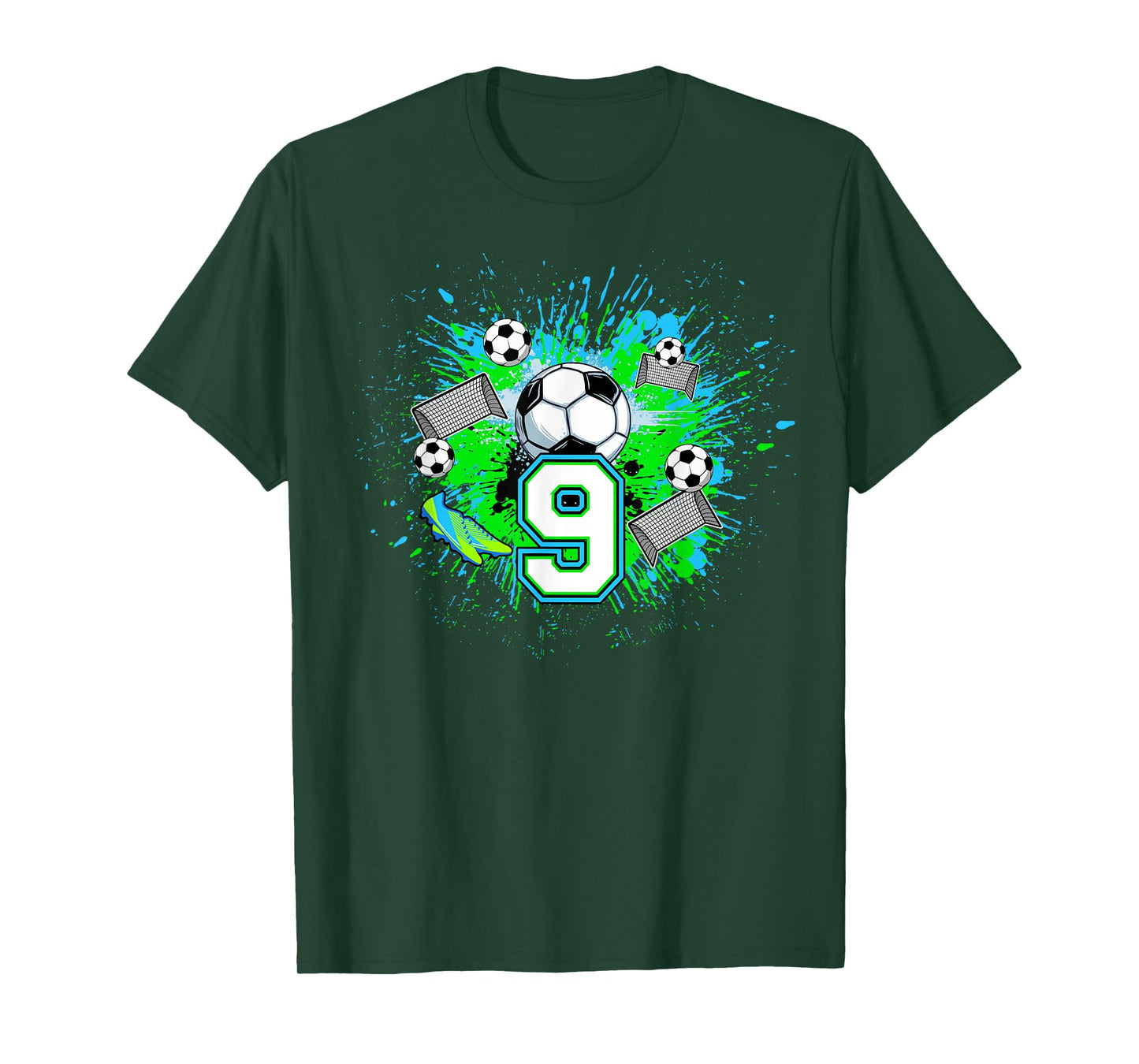 9th Soccer Birthday Party 9 Year Old Soccer Player T-Shirt