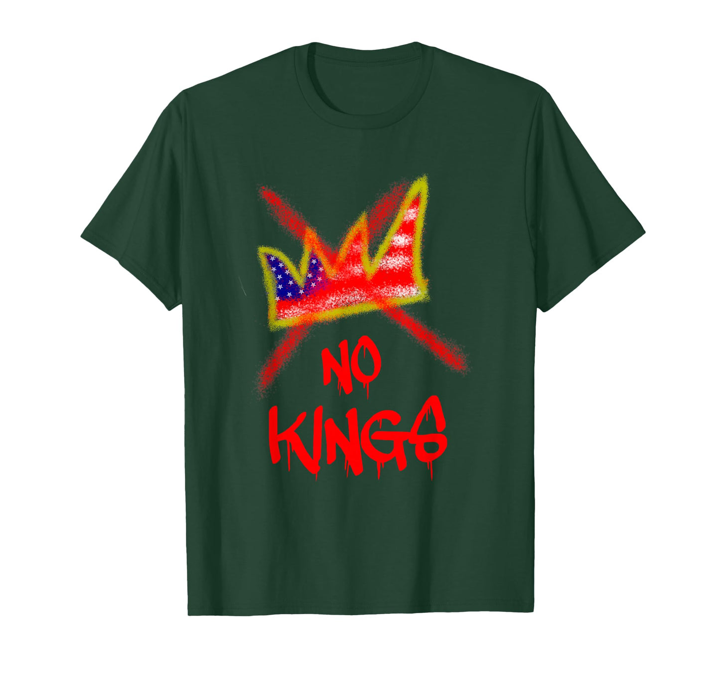 No Kings American Flag Crown Graffiti tag T-Shirt