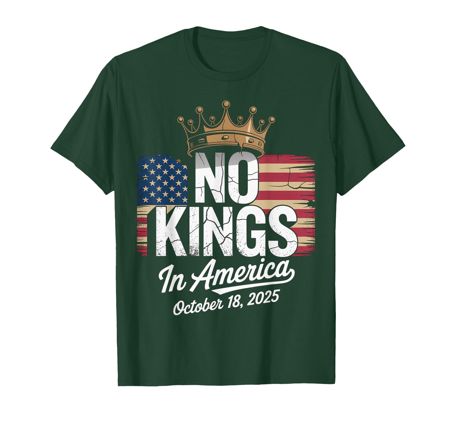 No Kings Protest October 18 2025 American Flag Resist T-Shirt
