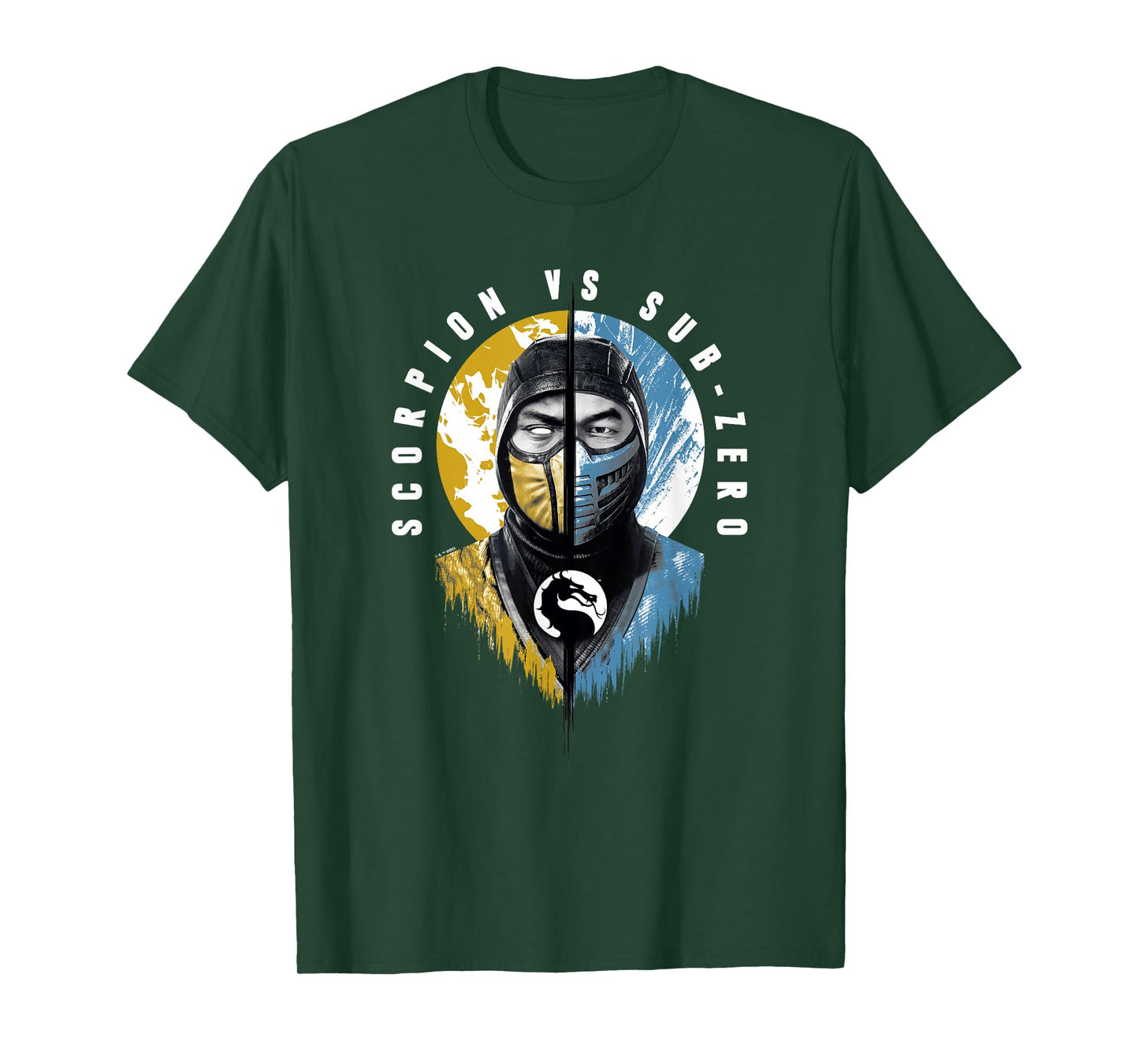 Mortal Kombat Klassic Scorpion vs Sub-Zero Split Portrait T-Shirt