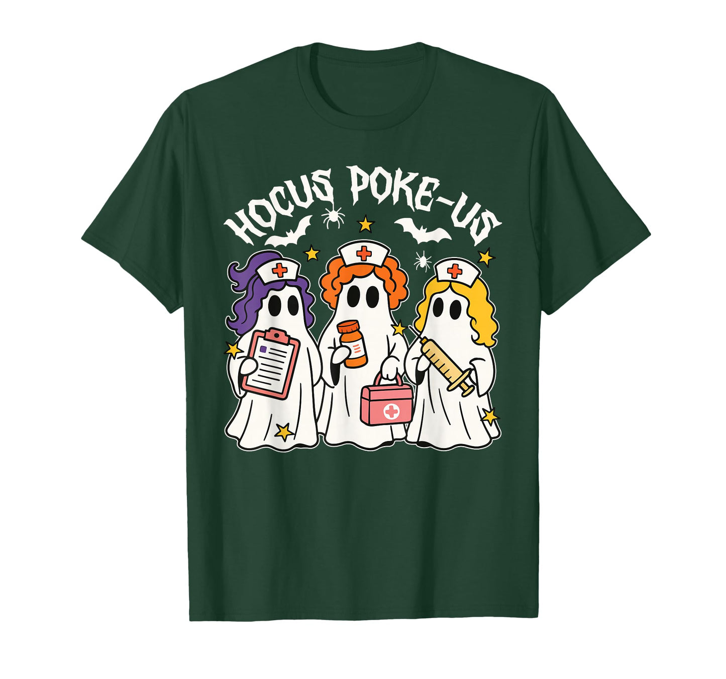 Hocus Poke-us Witch Nurse Halloween Medical Lab Tech Spooky T-Shirt