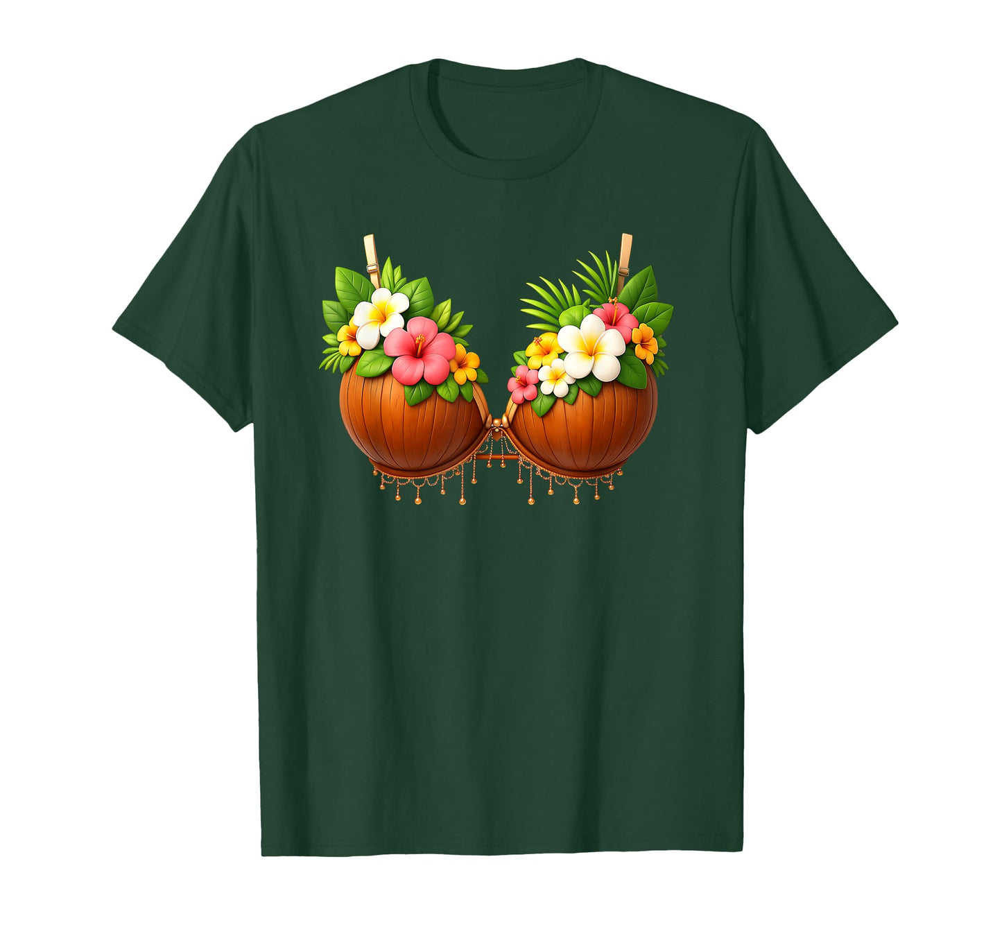 Coconut Bra Halloween Costume DIY Funny Summer Hawaiian T-Shirt