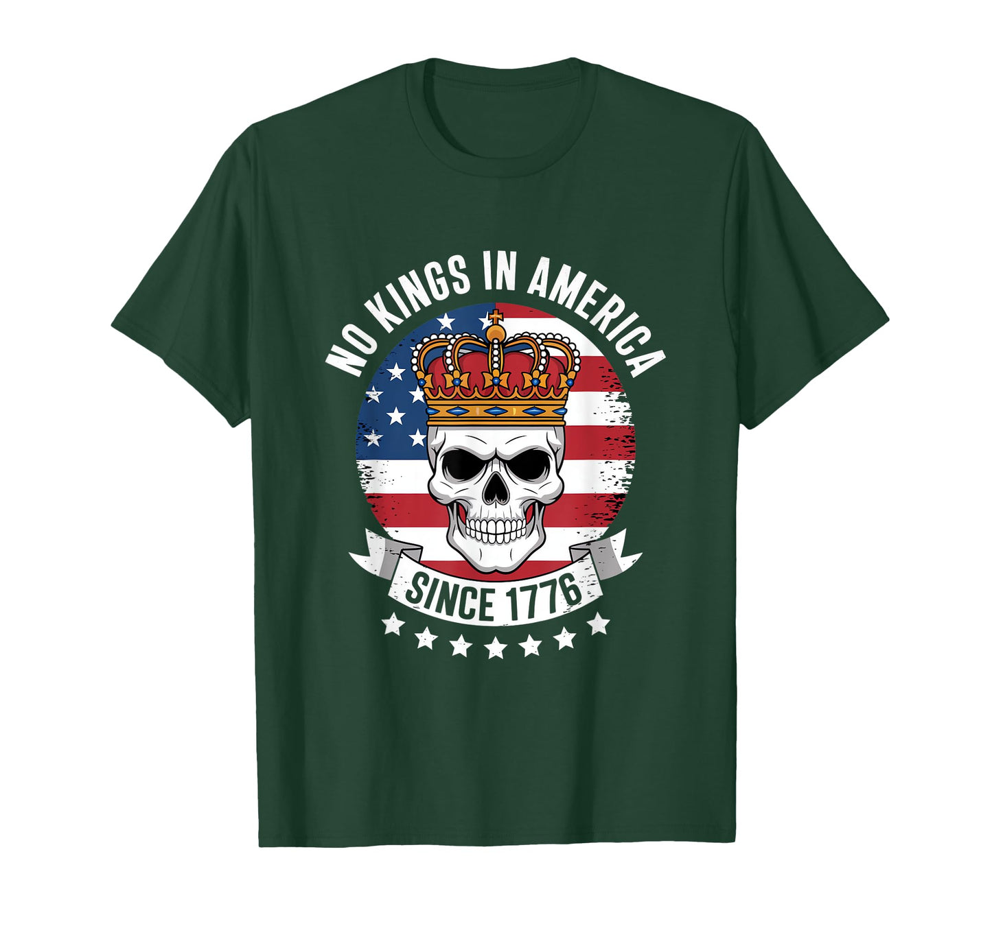 No Kings In America Since 1776 American Flag Patriotic T-Shirt