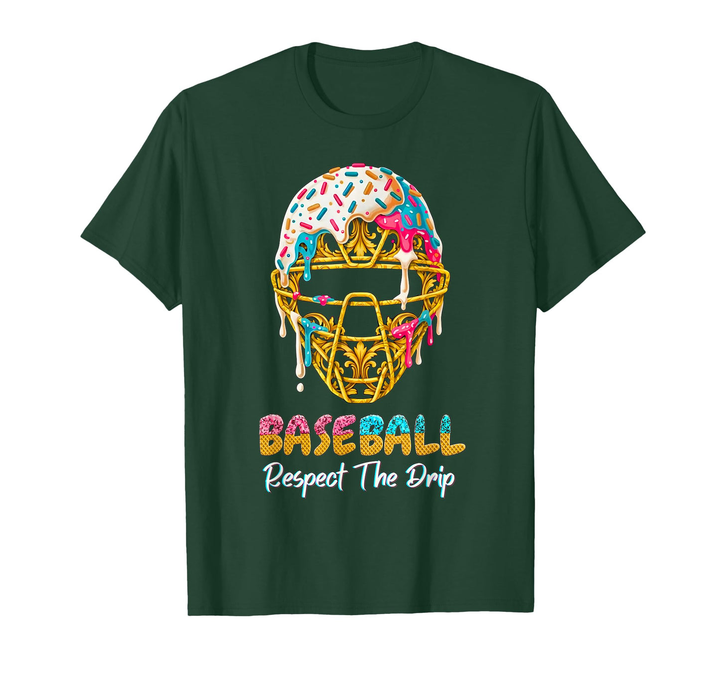 Baseball Drip for Boys Ice Cream Drip Youth Boys Baseball T-Shirt