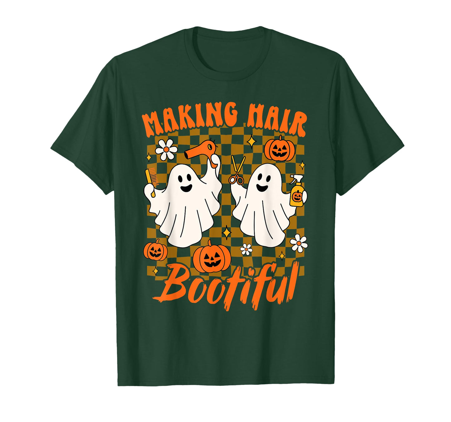 Halloween Vibes Hairdresser Hairstylist Making Hair Bootiful T-Shirt