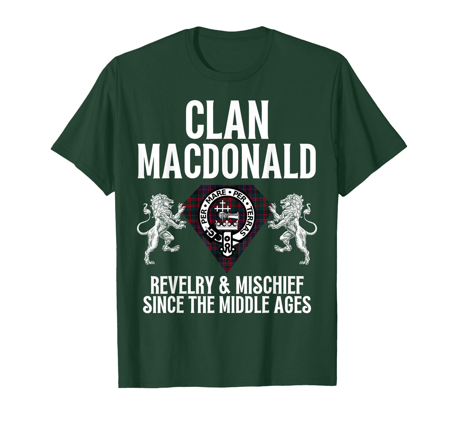 MacDonald Clan Scottish Name Coat Of Arms Tartan Family T-Shirt