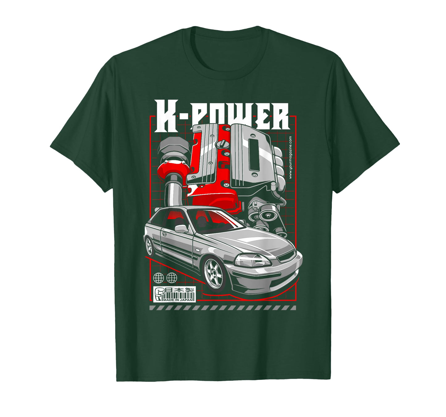 Civic EK K Engine Type R Japanese Car T-Shirt