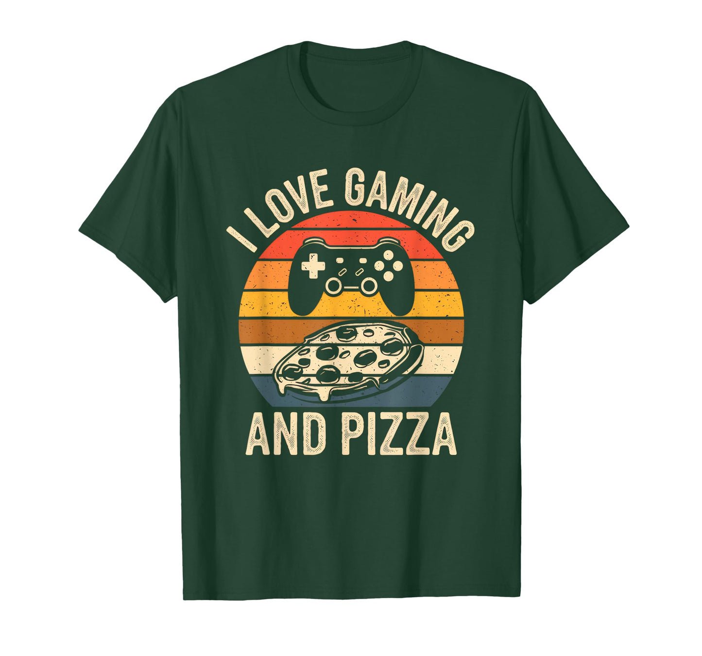 I Love Gaming And Pizza Vintage Funny Retro Pizza Gamer T-Shirt