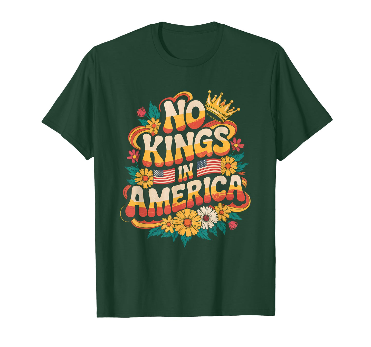 No Kings in America Shirt Women Protest Democracy Vintage T-Shirt