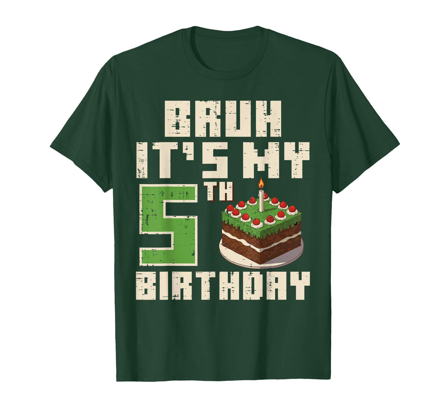 5th Birthday Pixel Gaming 5 Year Old Gamer Bday Boys Kids T-Shirt