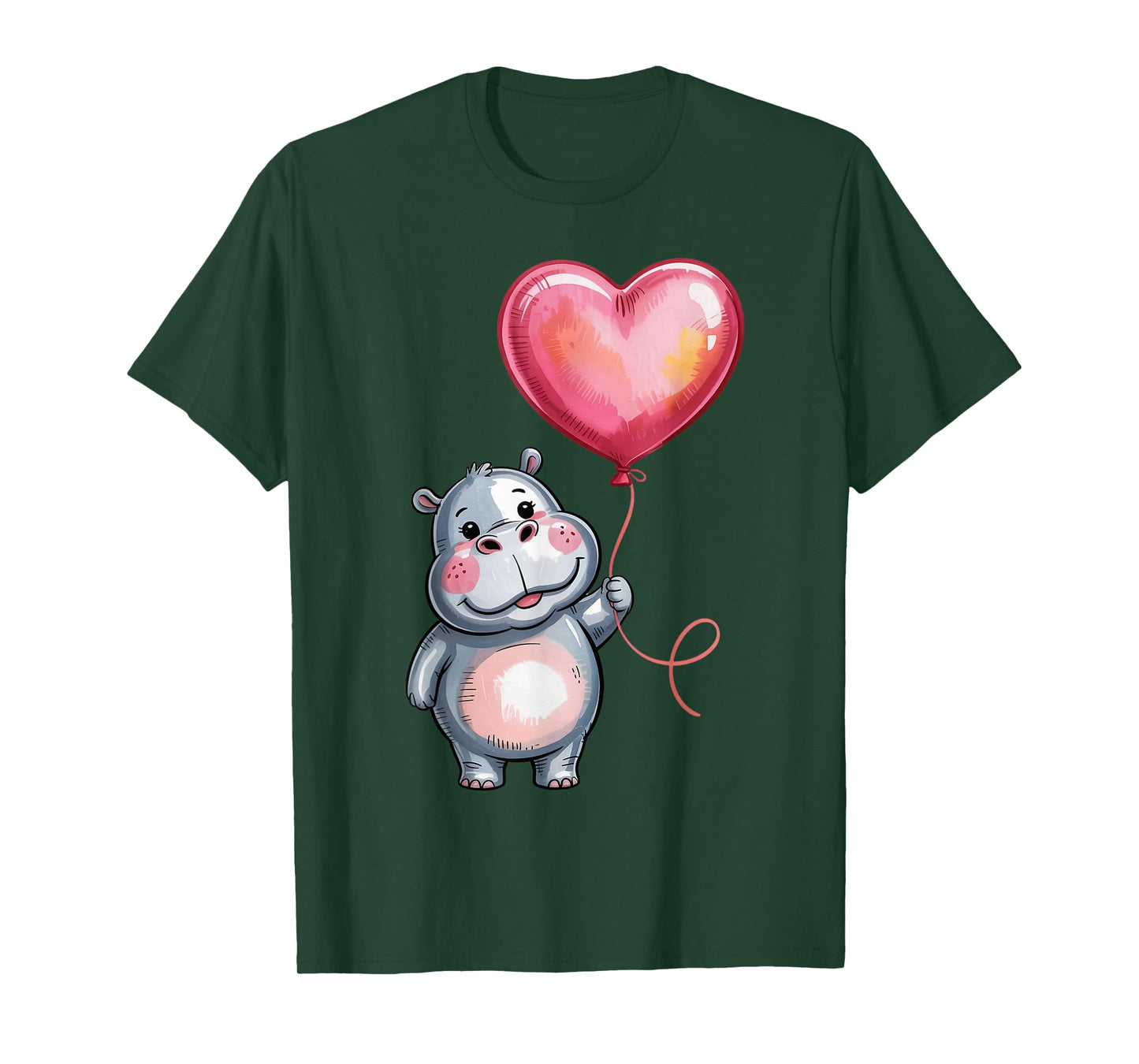 Hippo Heart Balloon Hippopotamus Cute Hippo T-Shirt