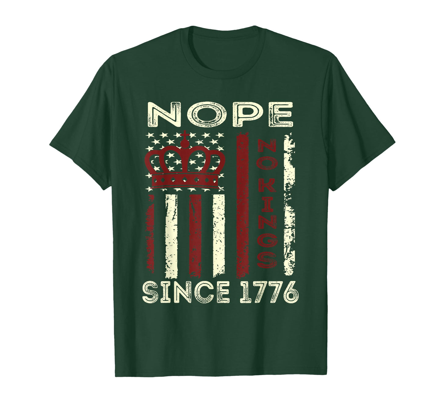 No Kings in America Since 1776 Protest USA Flag Vintage T-Shirt