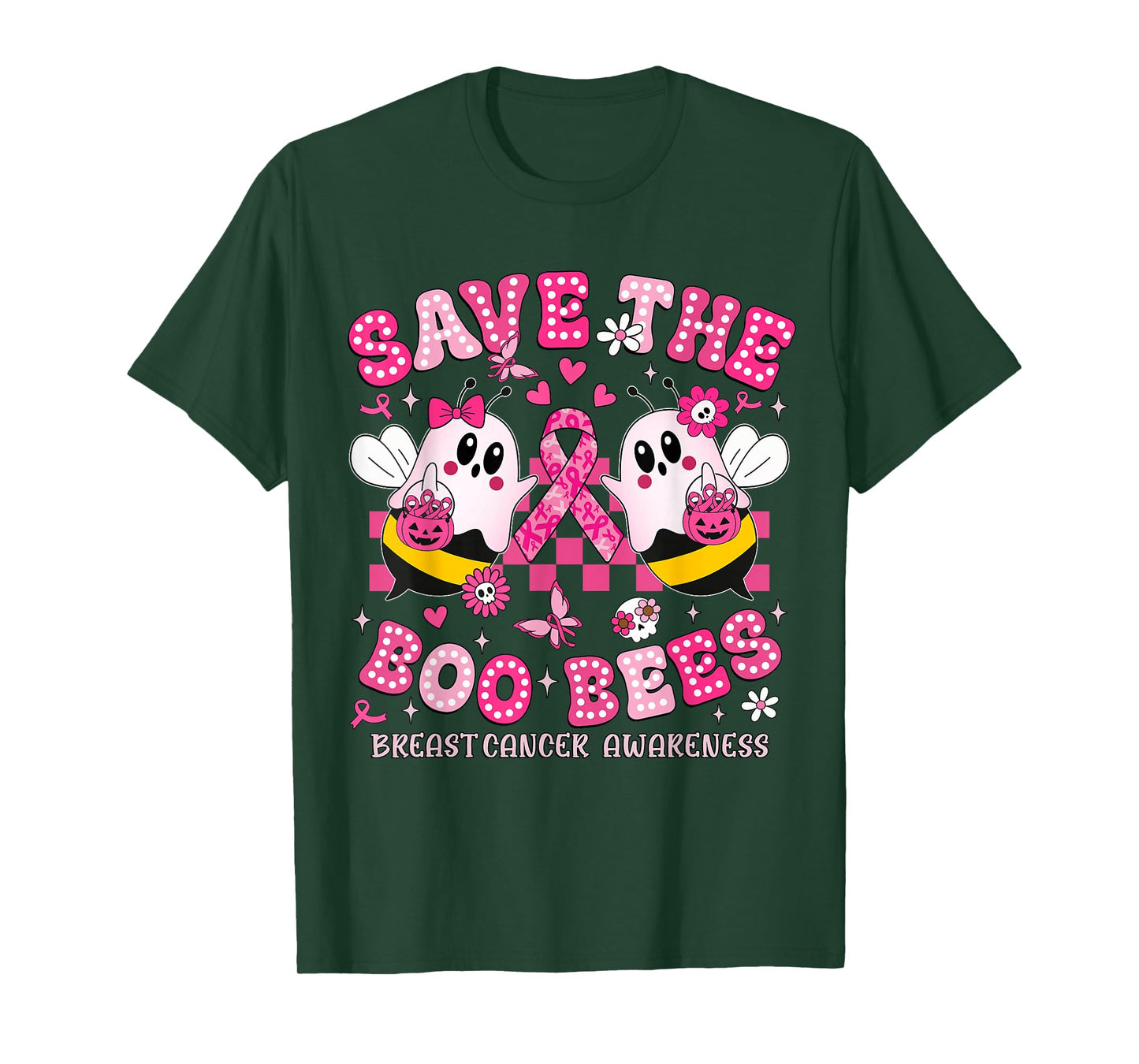 Save The Boo Ghost Bees Breast Cancer Awareness Women Men T-Shirt