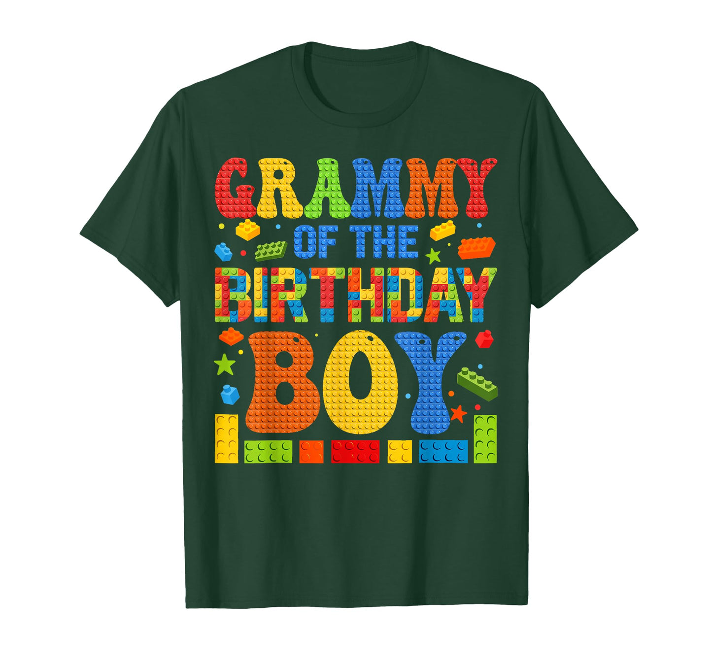 Grammy Of The Birthday Boy Building Block Birthday Party T-Shirt