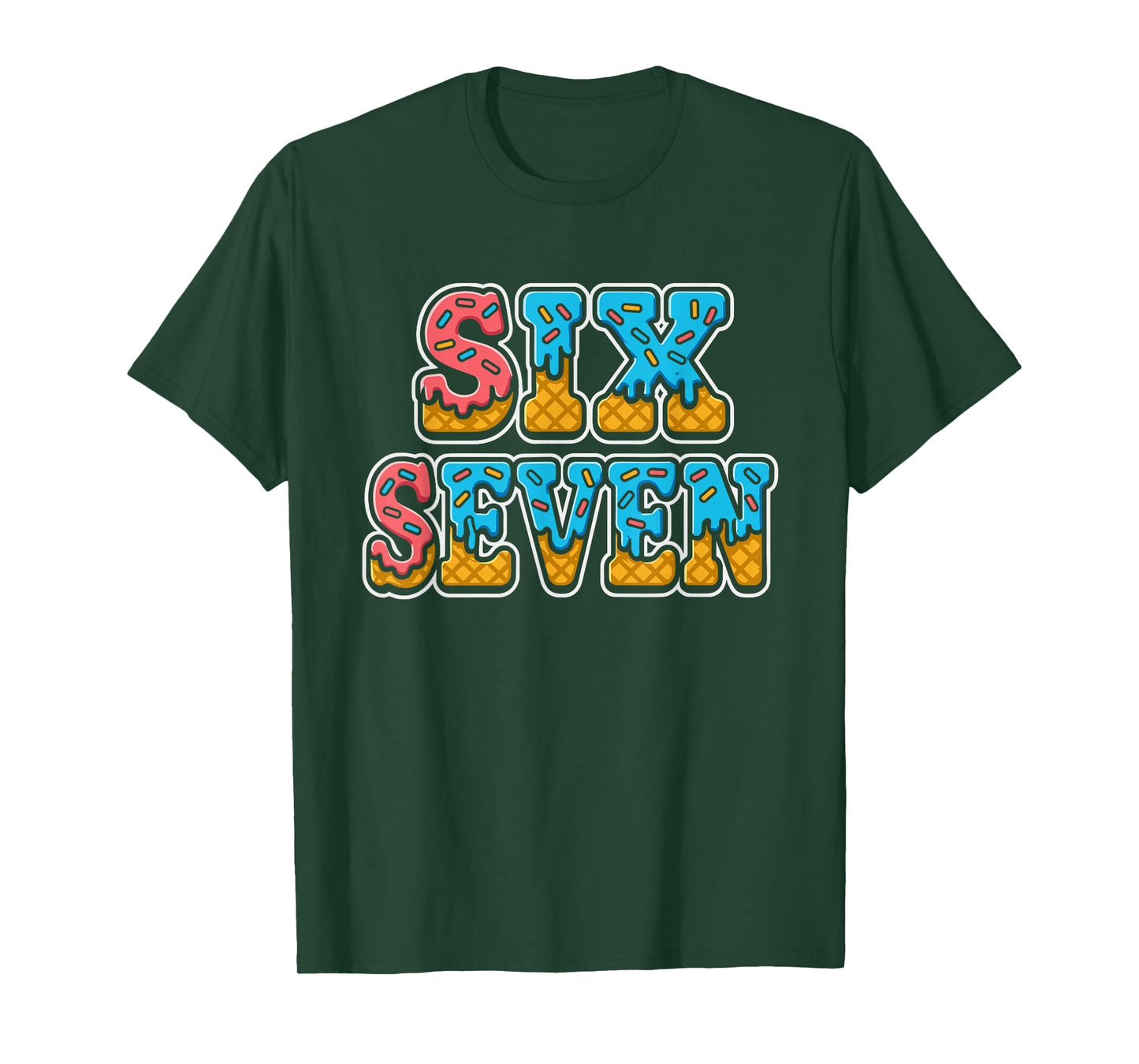Six Seven Ice Cream Drip 67 Gen Alpha Funny T-Shirt