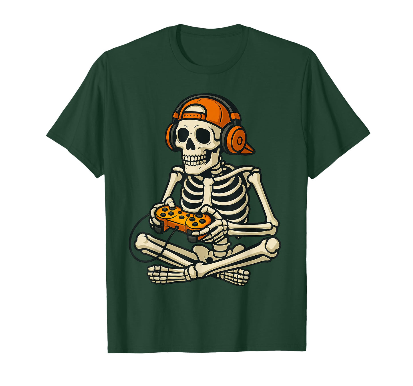 Video Game Skeleton Halloween Gaming Teens Gamer Men Boy Kid T-Shirt