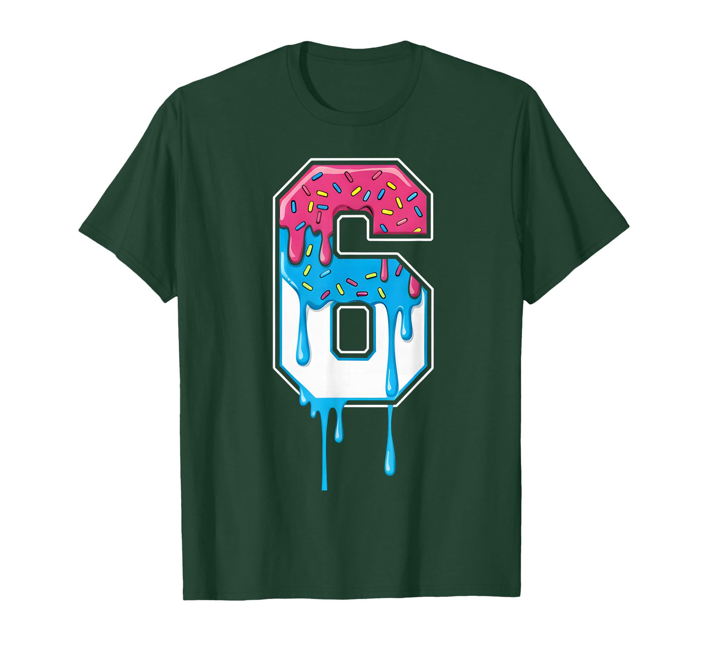 6 Number Six Team Sports Ice Cream Drip 67 Six Seven Meme T-Shirt