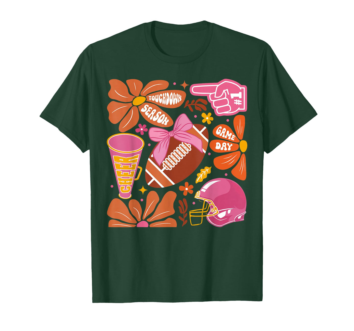 Touchdown Season Football Game Day Coquette Bow Fall Boho T-Shirt