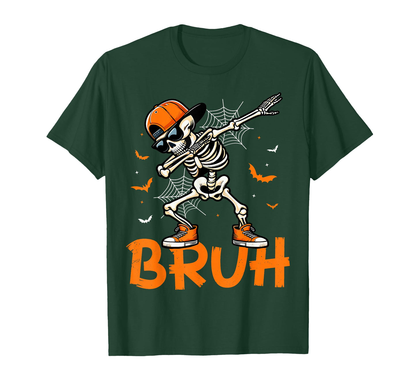 Funny Dabbing Skeleton Halloween Bruh Spooky Skeleton Boys T-Shirt