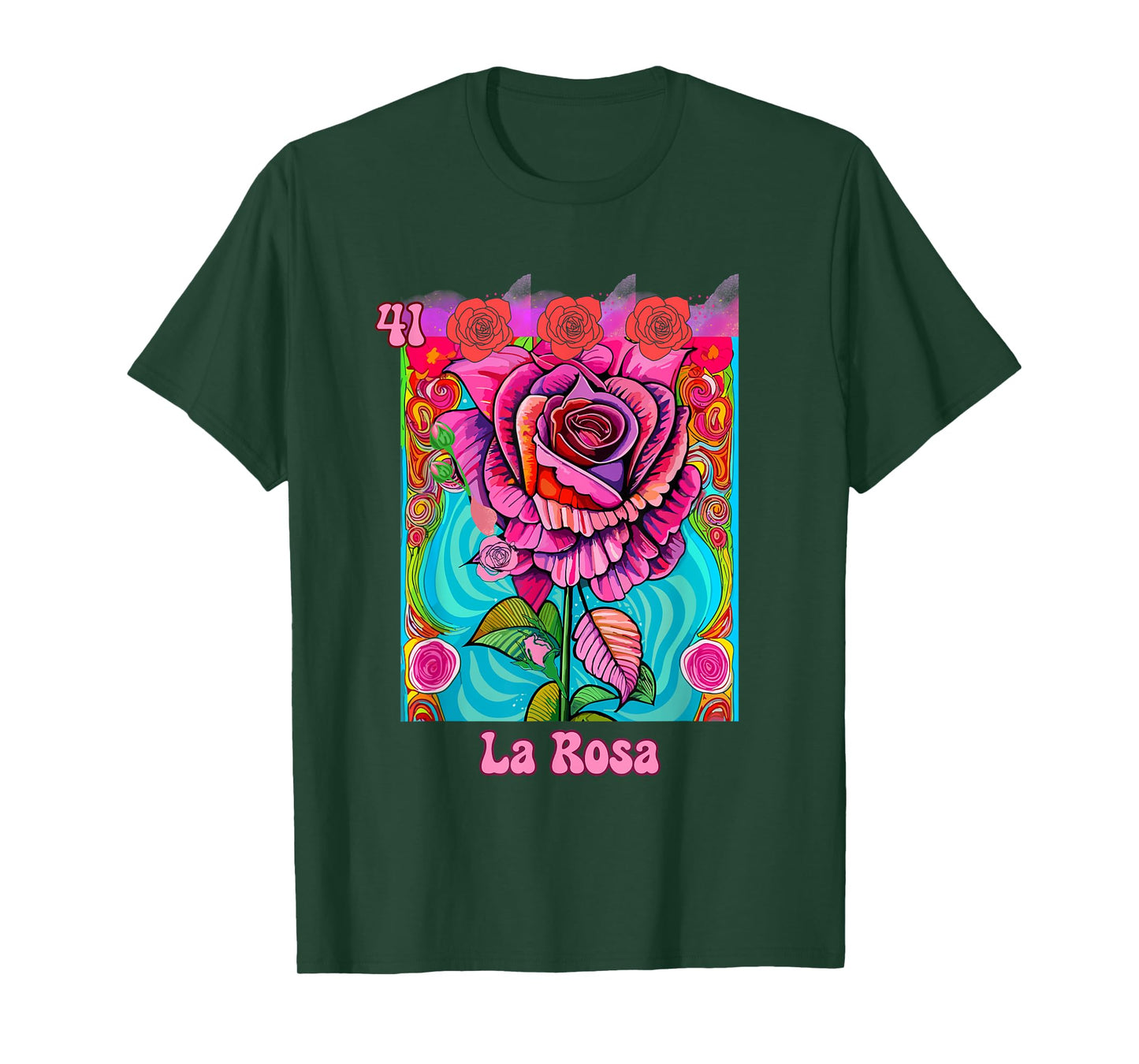 La Rosa, the Rose, Mexican bingo card in a traditional game. T-Shirt