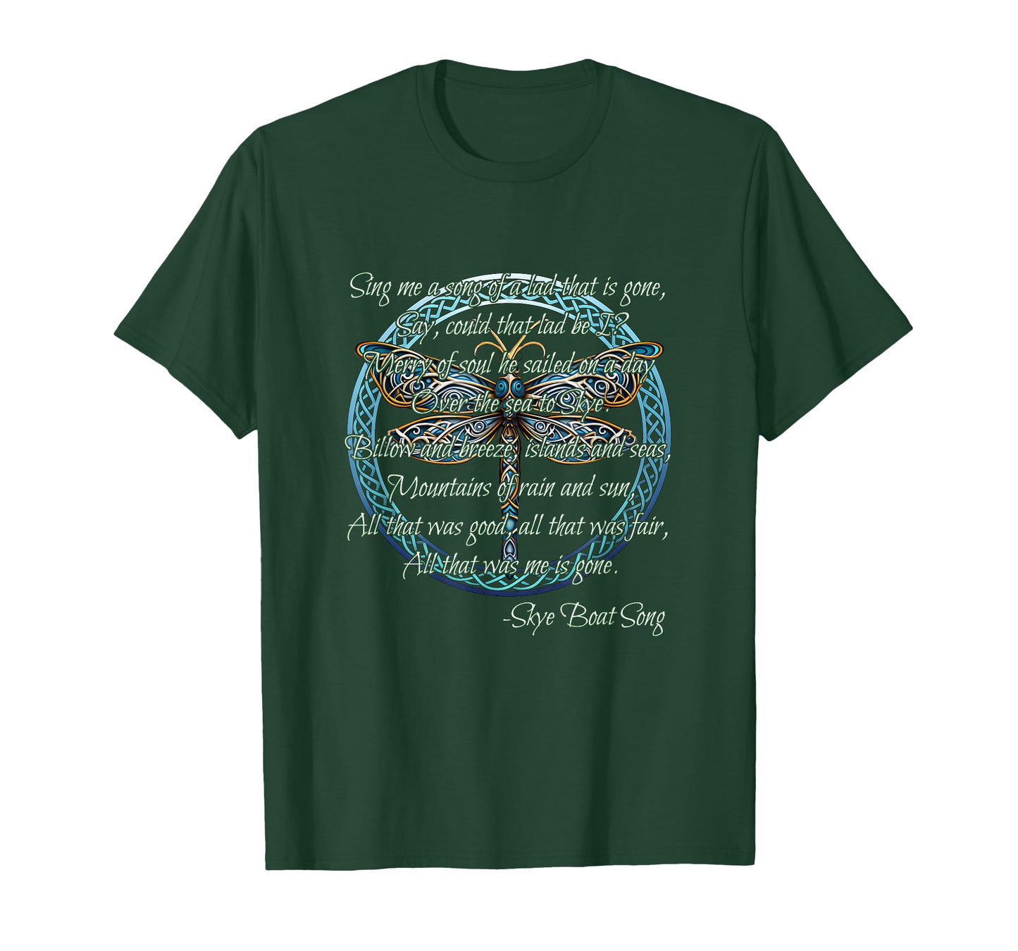 Skye Boat Song Scottish Gaelic Celtic Dragonfly T-Shirt