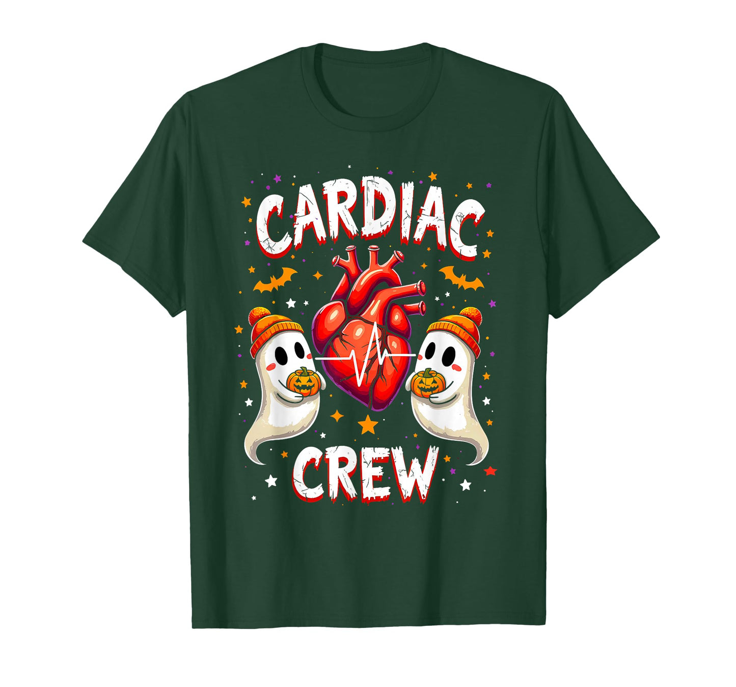 Halloween Cardiac Nurse tee Anatomical Heart Ghosts T-Shirt