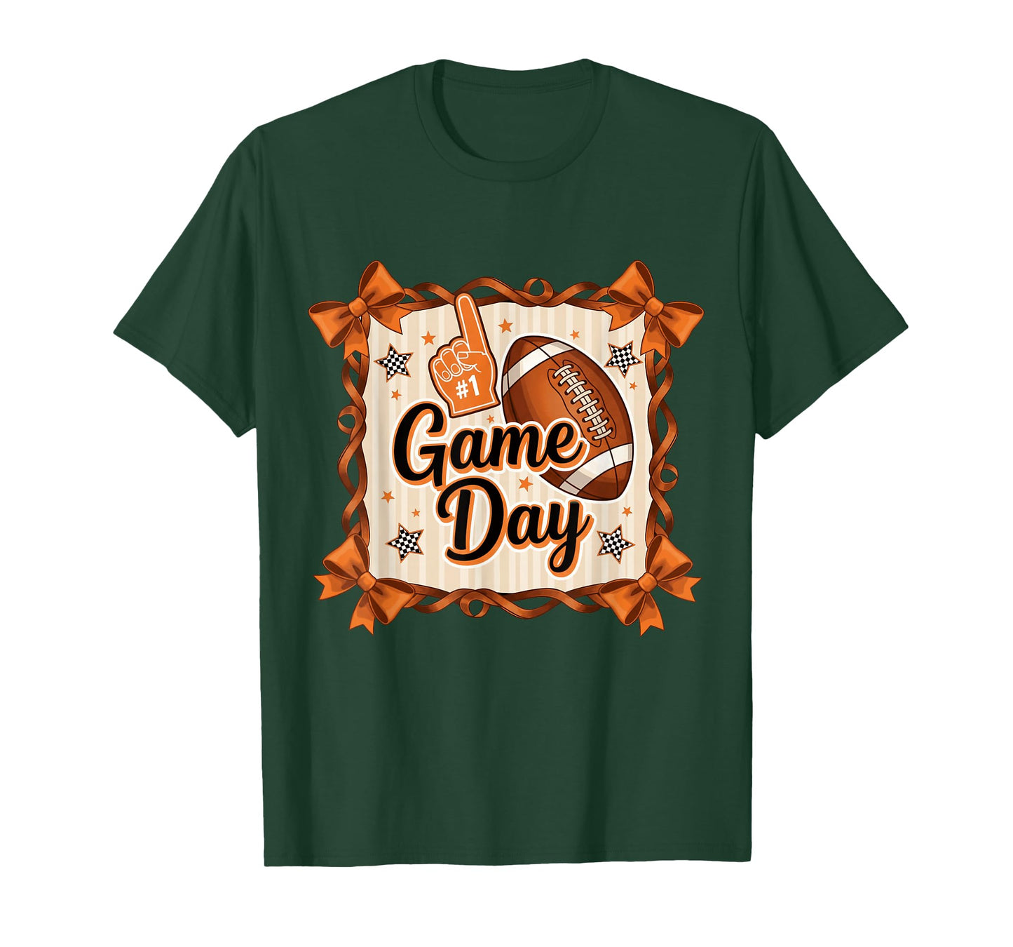 Game Day Football Season Football Bow Girls Women T-Shirt