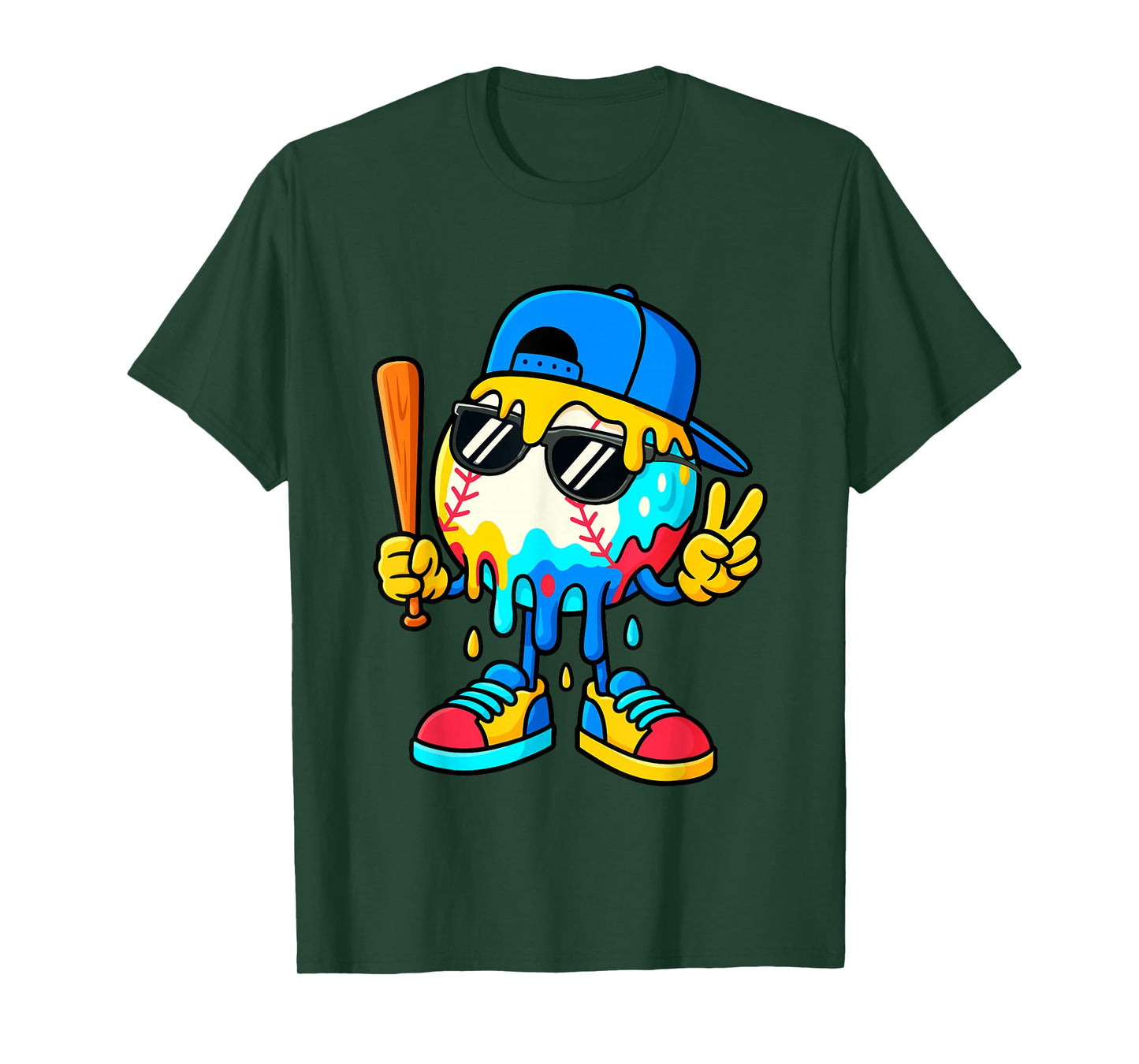 Ice Cream Drip Baseball Spots Sprinkle for Boys Youth Kids T-Shirt