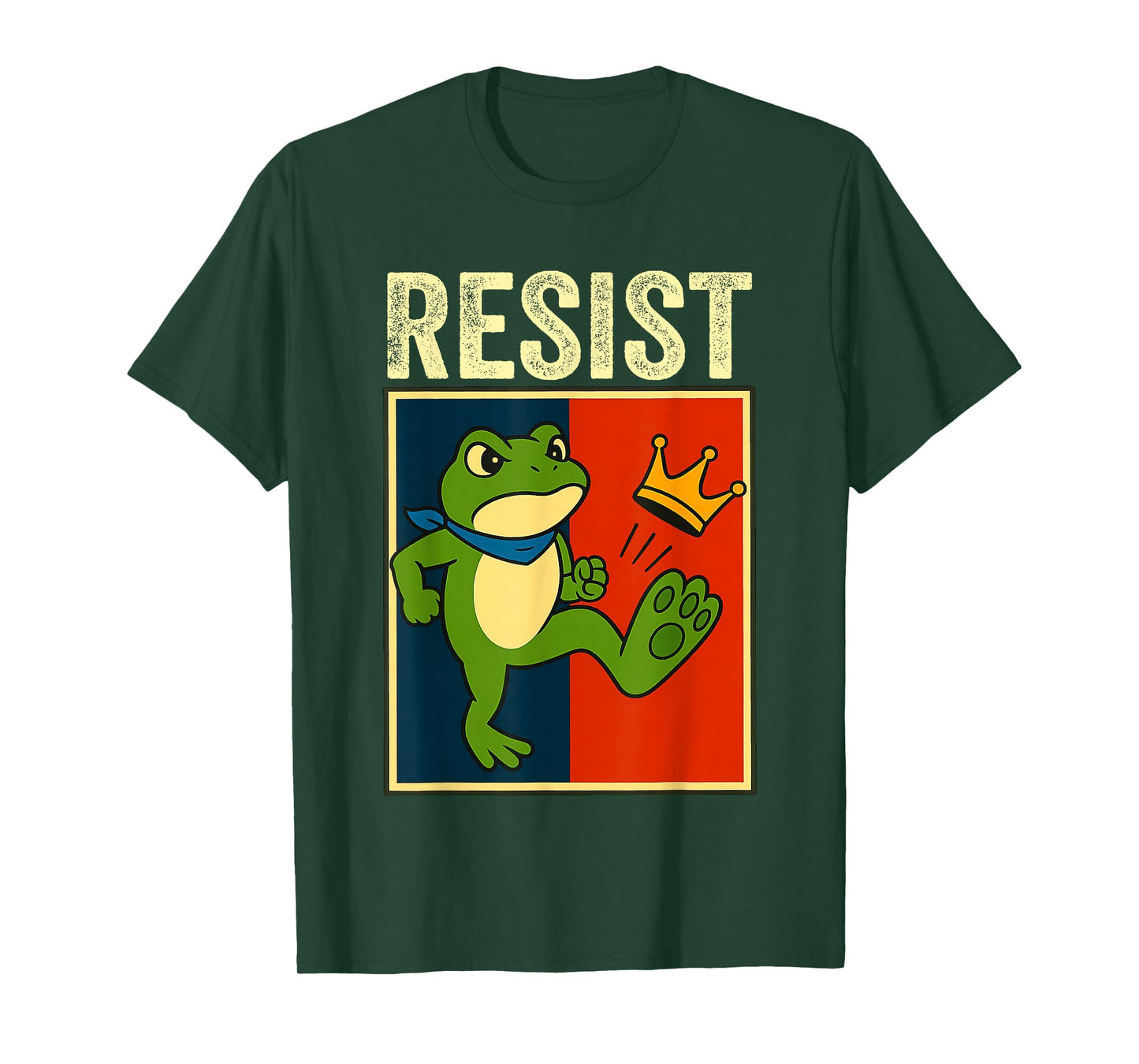 Resist Frog Portland Protest Funny No Kings Frog T-Shirt