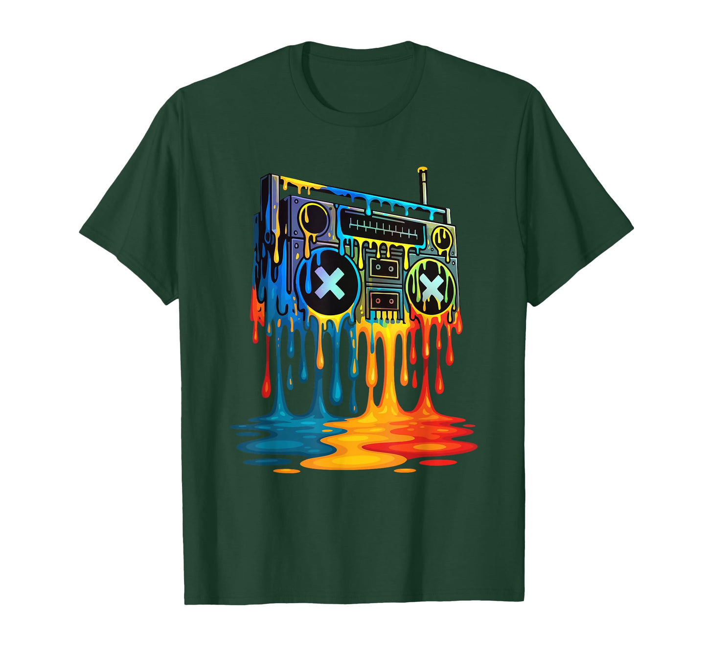 Dripping Paint Boombox - 80s 90s Old School Hip Hop T-Shirt