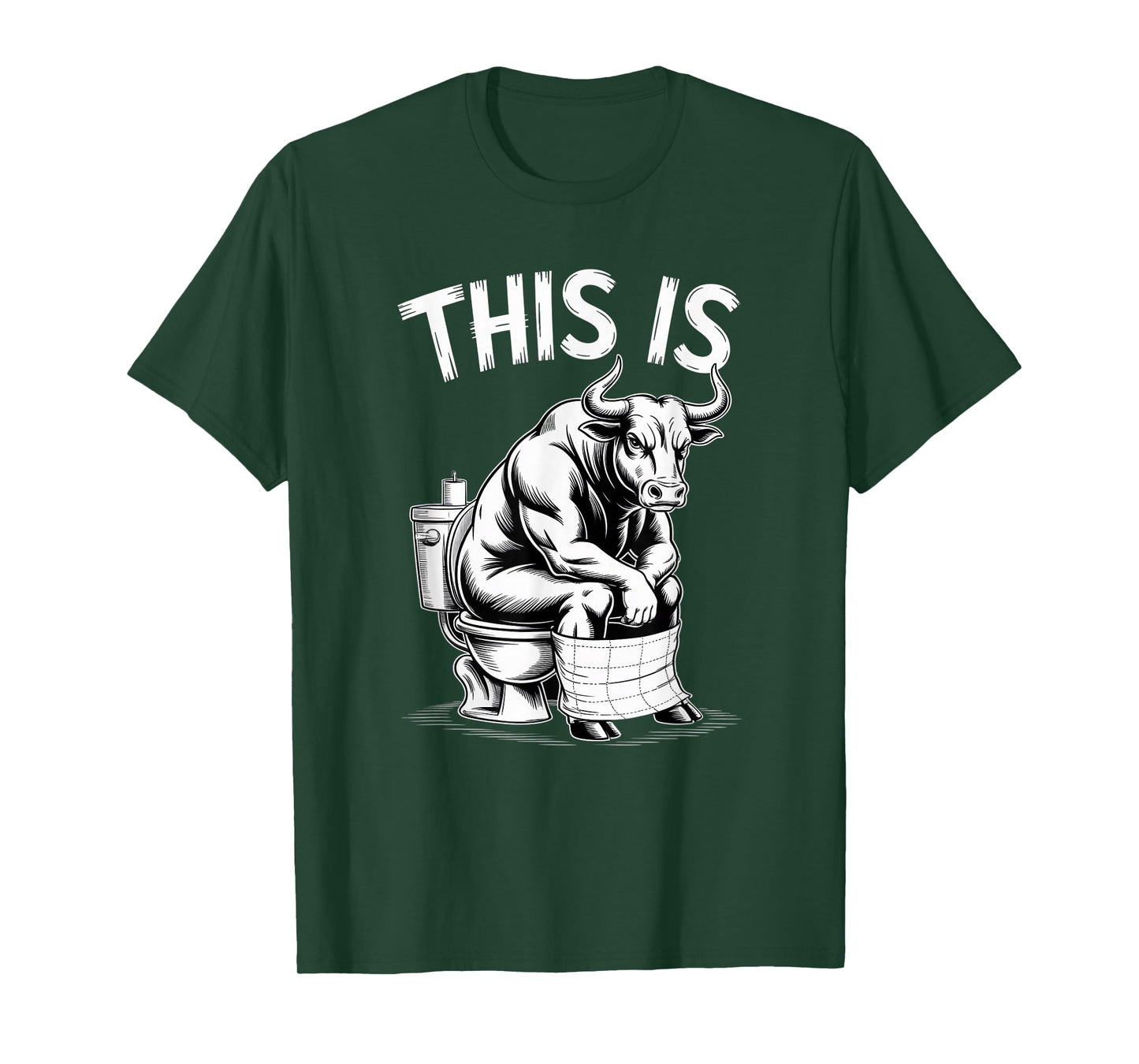 This Is Bullsht Funny Cow Toilet Humorous Design Men Women T-Shirt