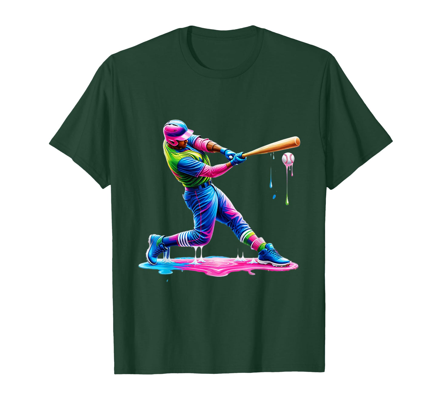Baseball Player Drip Ice Cream Drip Baseball Stuff T-Shirt