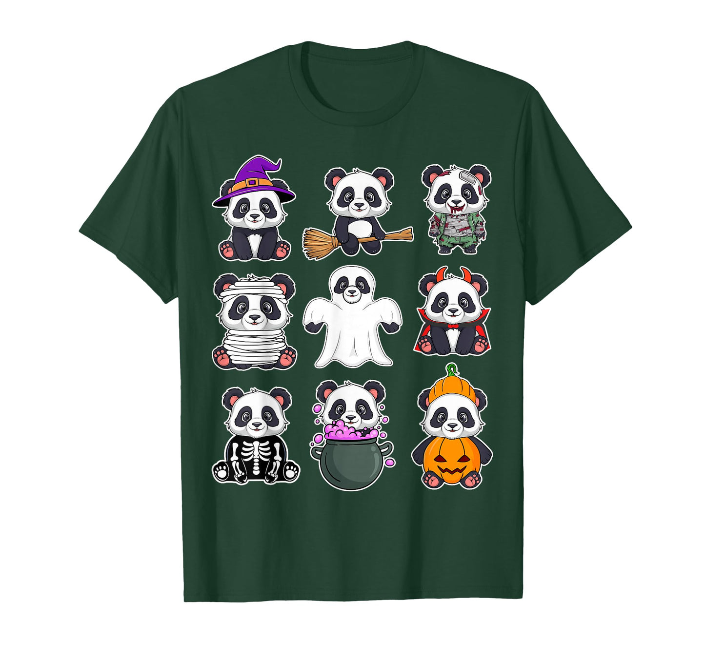 Panda Halloween Costume Spooky Ghost Horror Panda Halloween T-Shirt