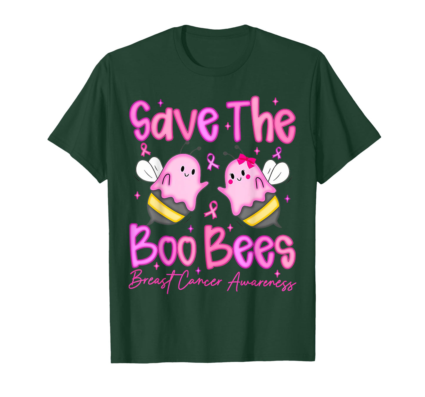 Save The Boo Bees Funny Breast Cancer Awareness Halloween T-Shirt