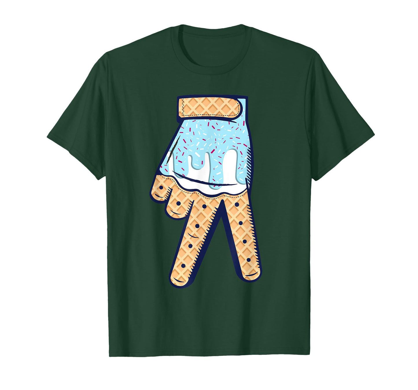 Baseball Ice Cream Drip Boys Glove Sprinkles Baseball Lover T-Shirt