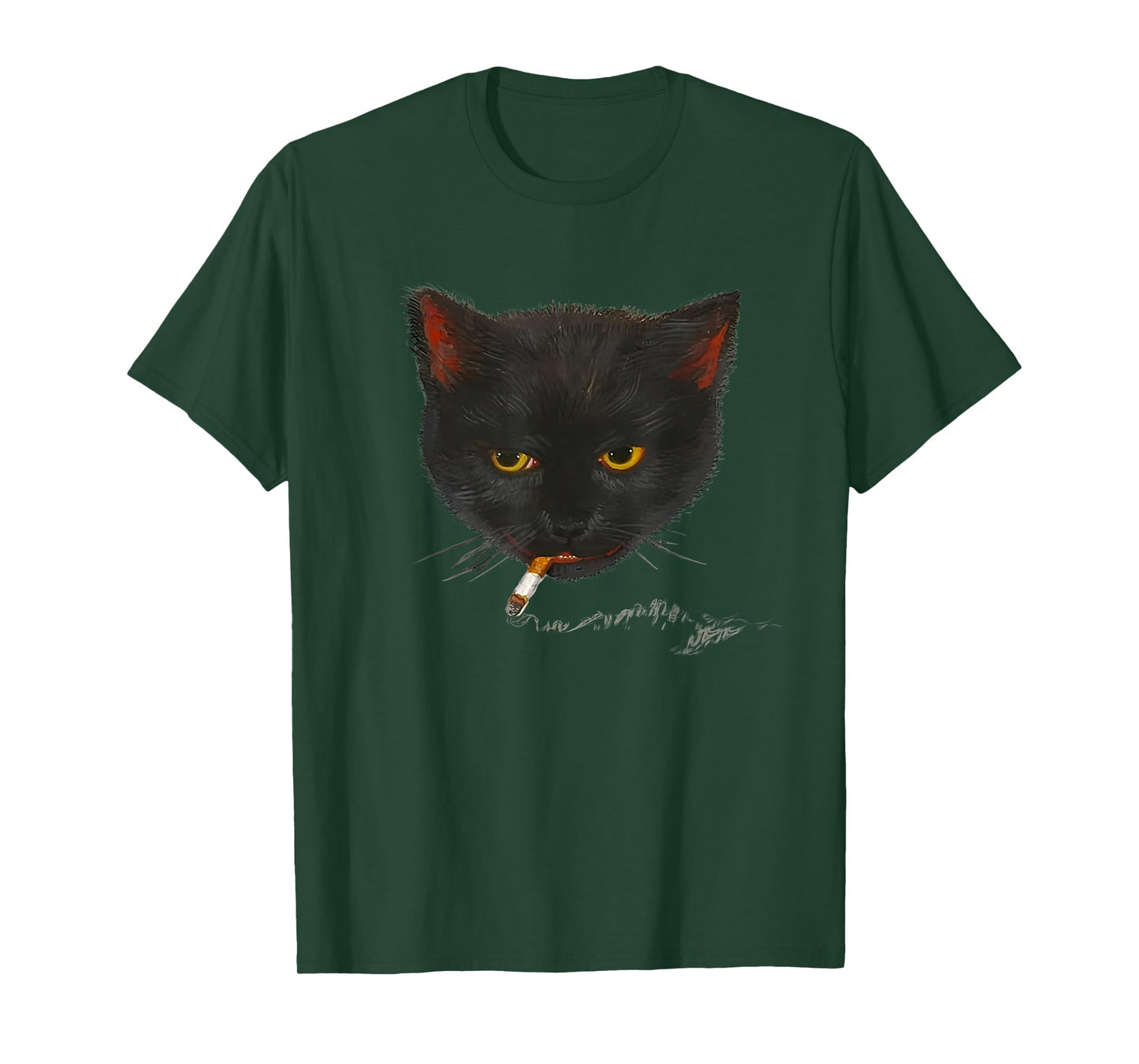 smoking cat graphic T-Shirt