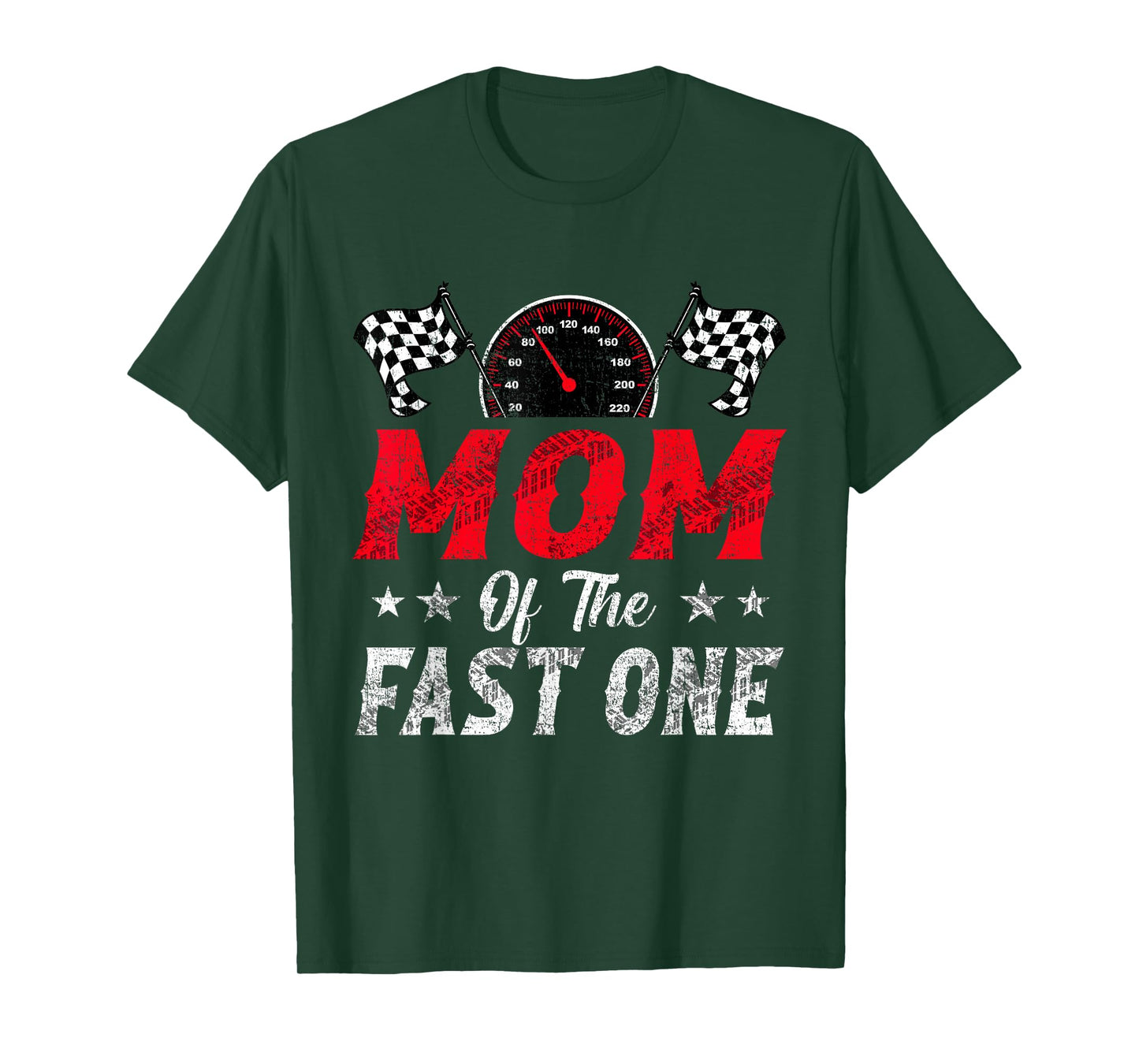 Mom Of The Fast One 1st Birthday Racing Car Family T-Shirt