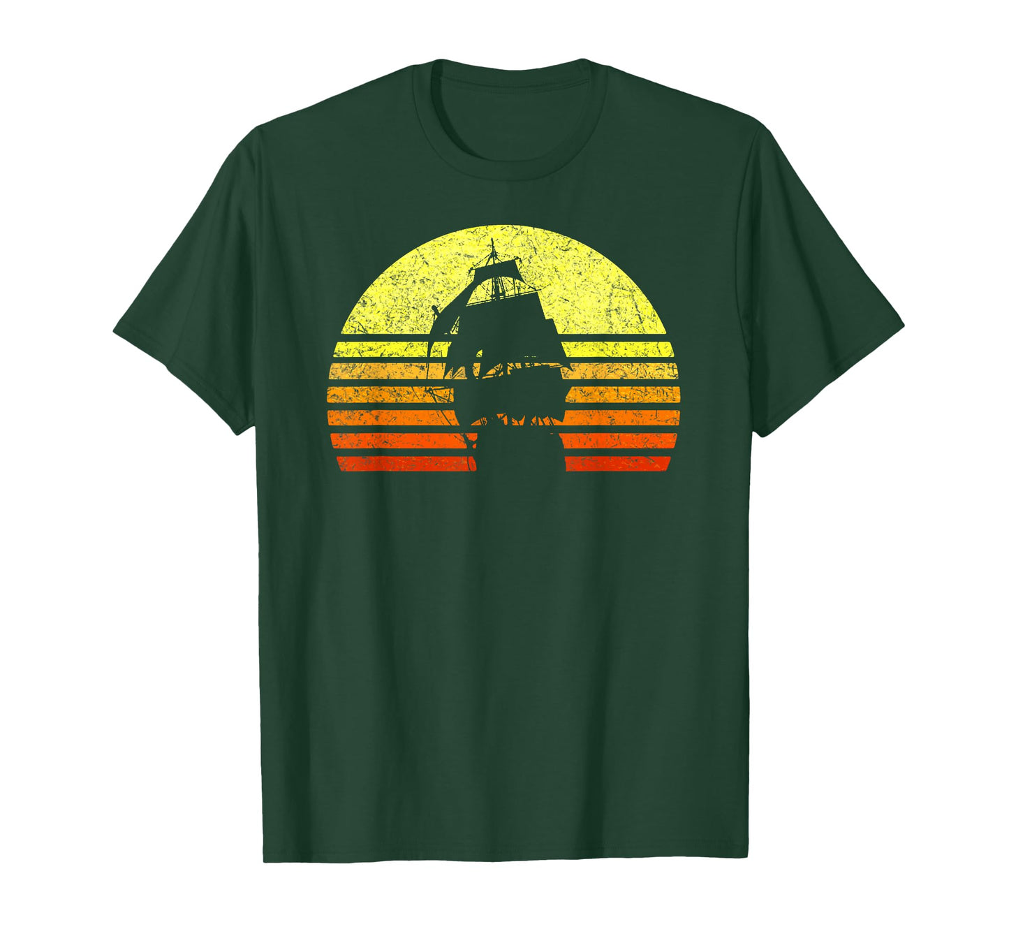 Vintage Sailing Pirate Ship Captain Nautical Sailboat Sailor T-Shirt