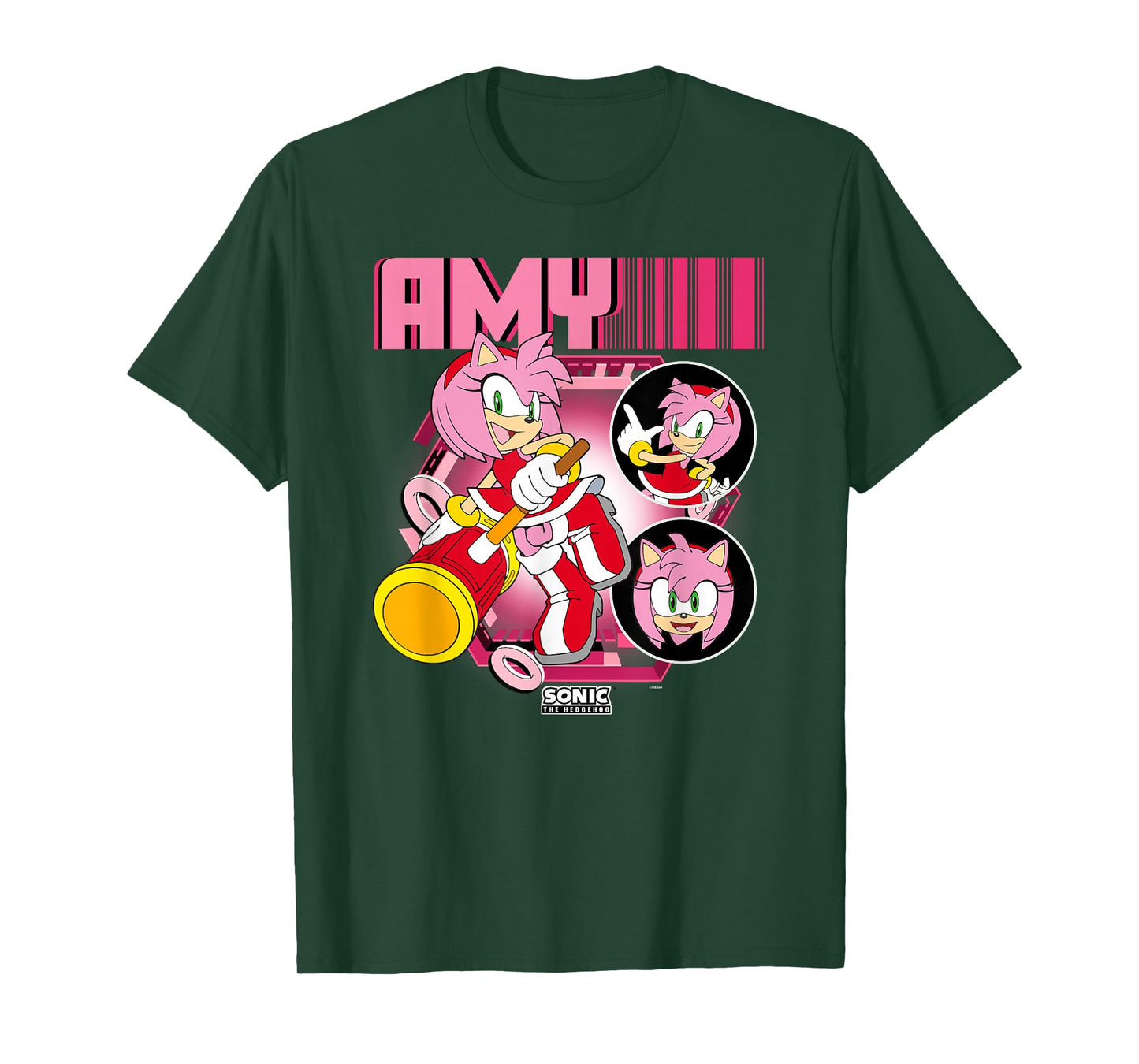 Sonic The Hedgehog Amy Rose Multi Pose Poster T-Shirt