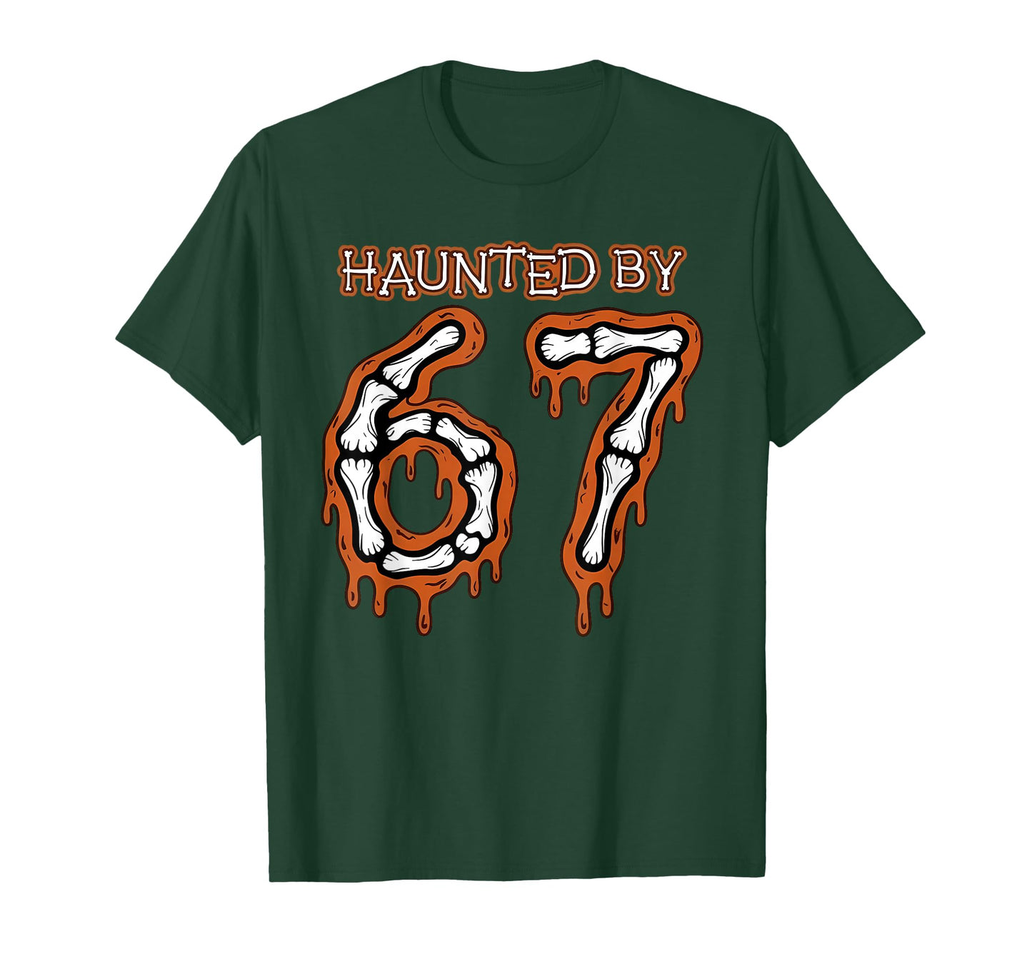 Haunted by 67 Dripping Horror Skeleton Meme Halloween Kids T-Shirt