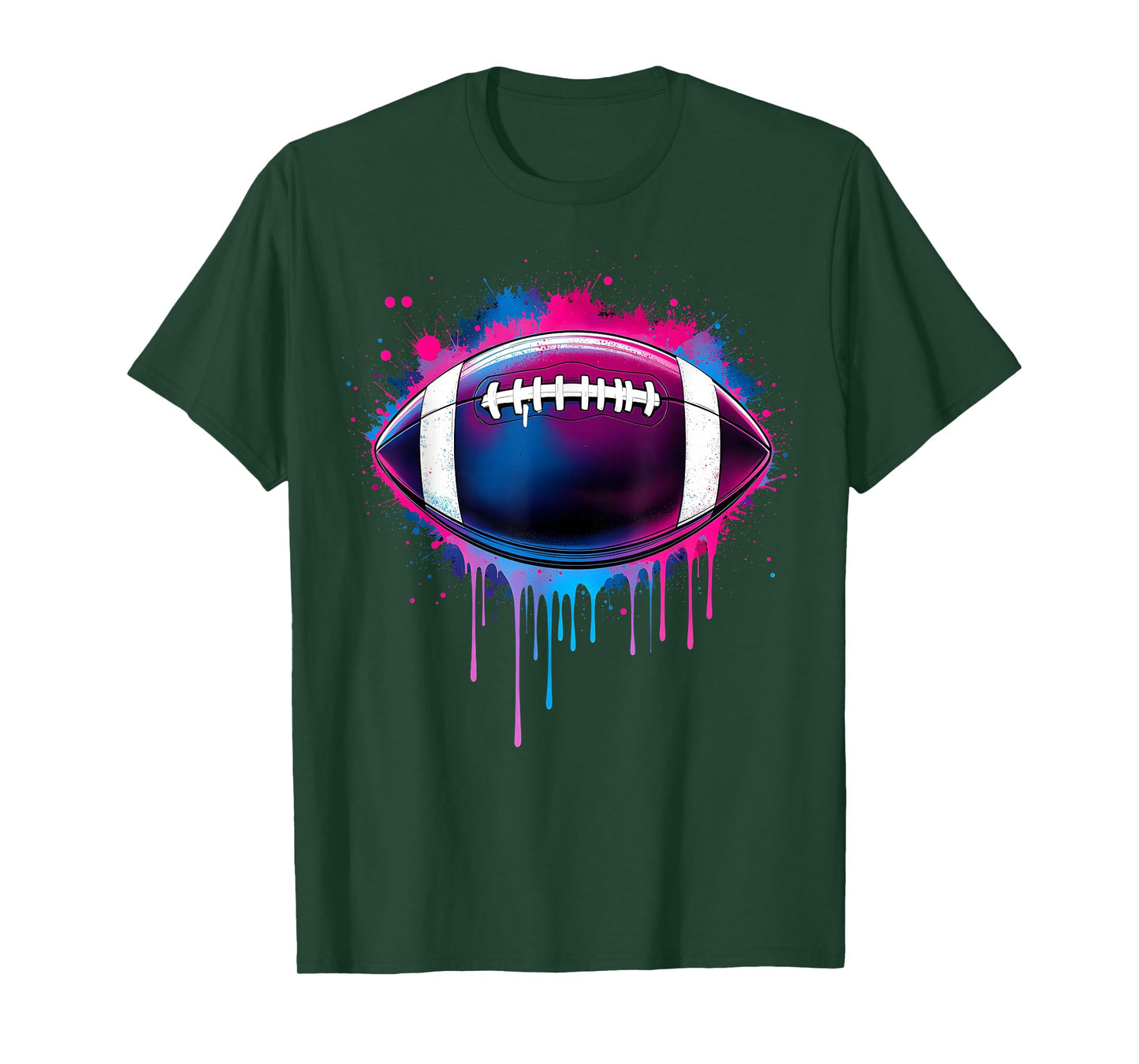 Football Drip For Boys Tie Dye Colorful Football Game Day T-Shirt