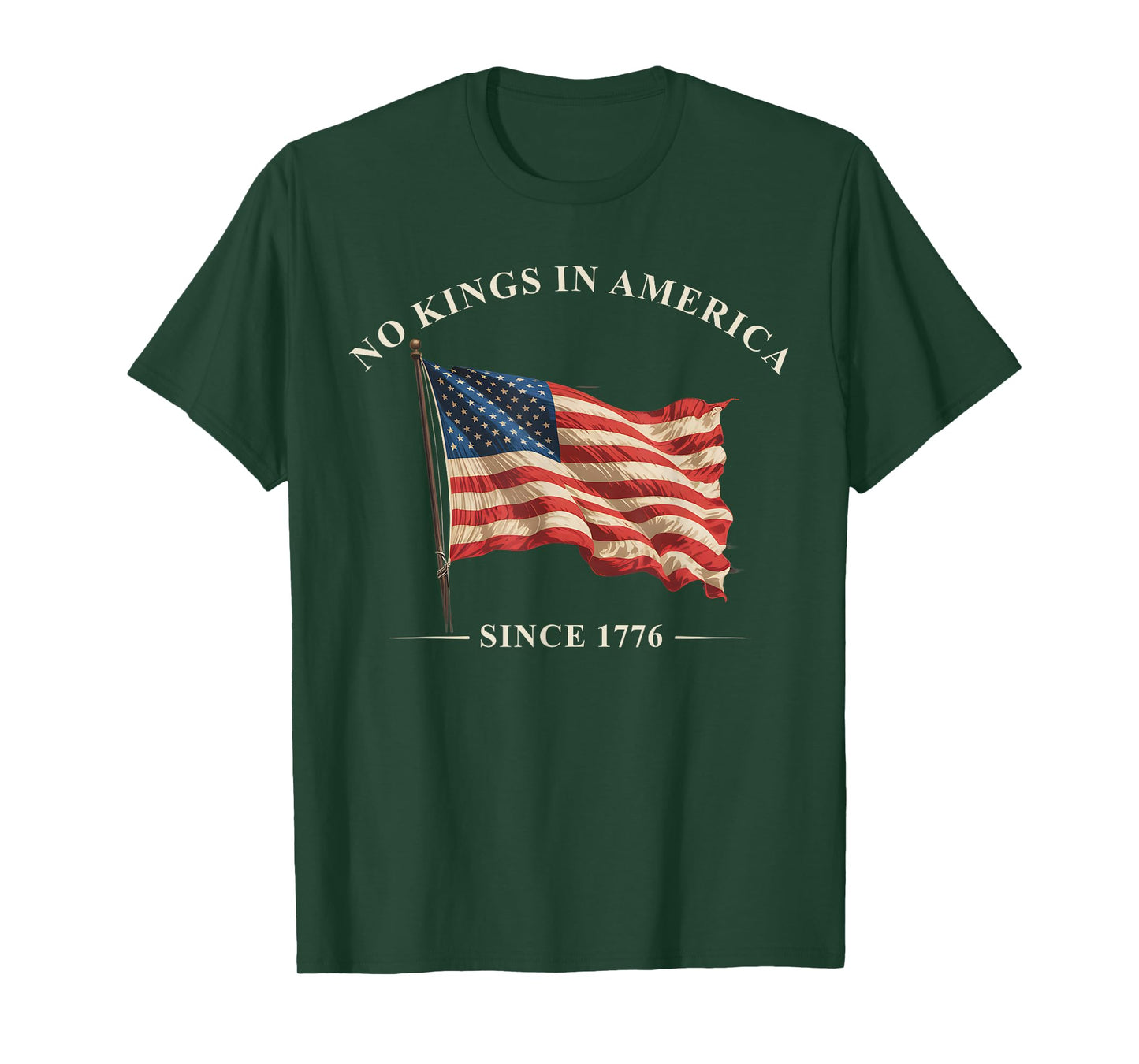 No Kings In America Since 1776 American Flag USA 4th Of July T-Shirt