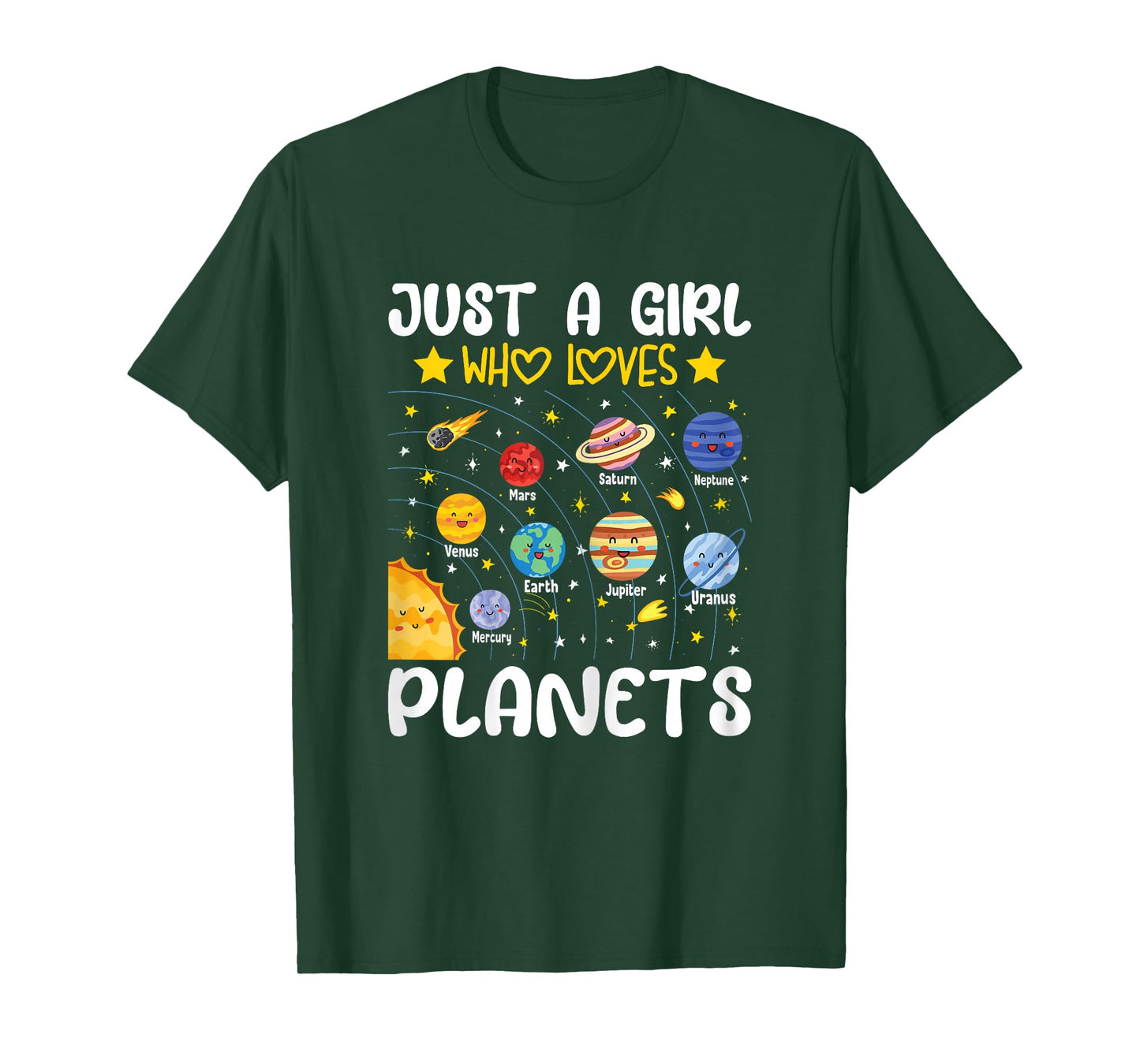 Just A Girl Who Loves Planets Solar Space Science Lover Girl T-Shirt