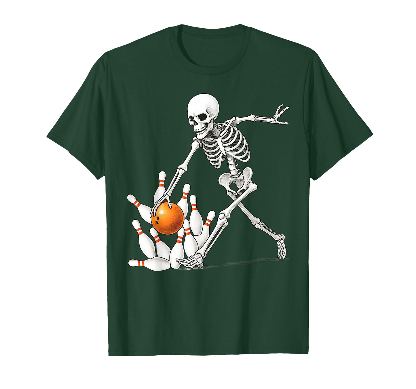 Skeleton Bowling Ball pins Bowling Halloween Costume Boys T-Shirt