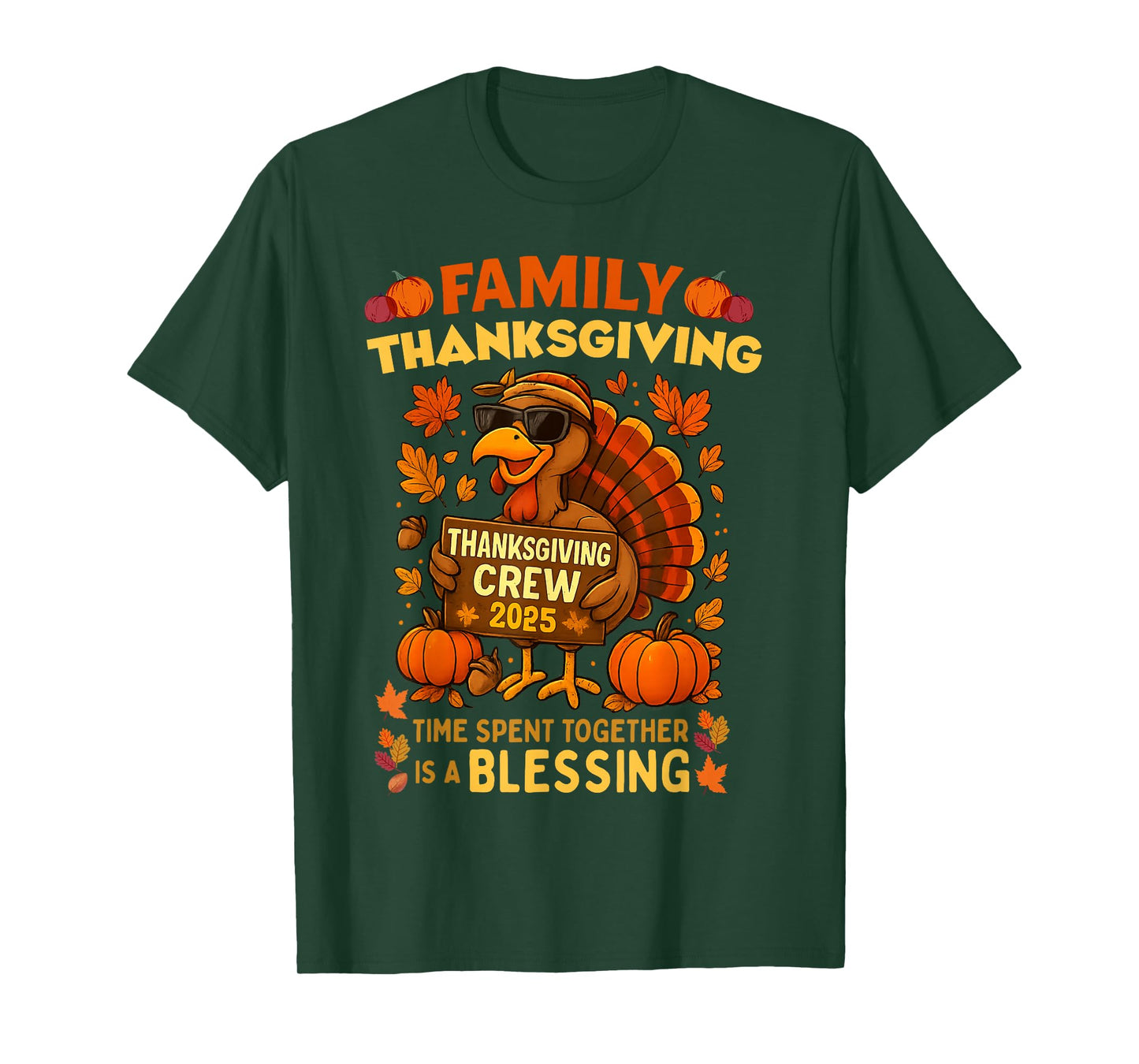 Family Thanksgiving Crew 2025 Funny Turkey Matching Group T-Shirt